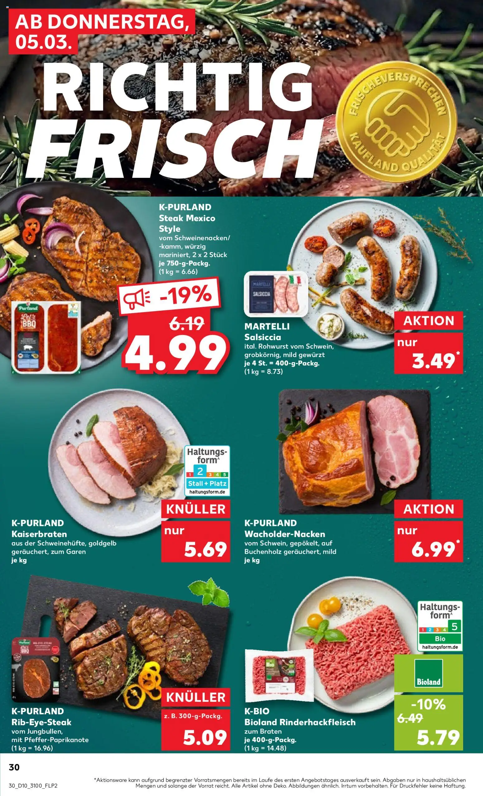 Kaufland Prospekt Leipzig	 – gültig ab 05.03.2026 | Seite: 30 | Produkte: Steak
