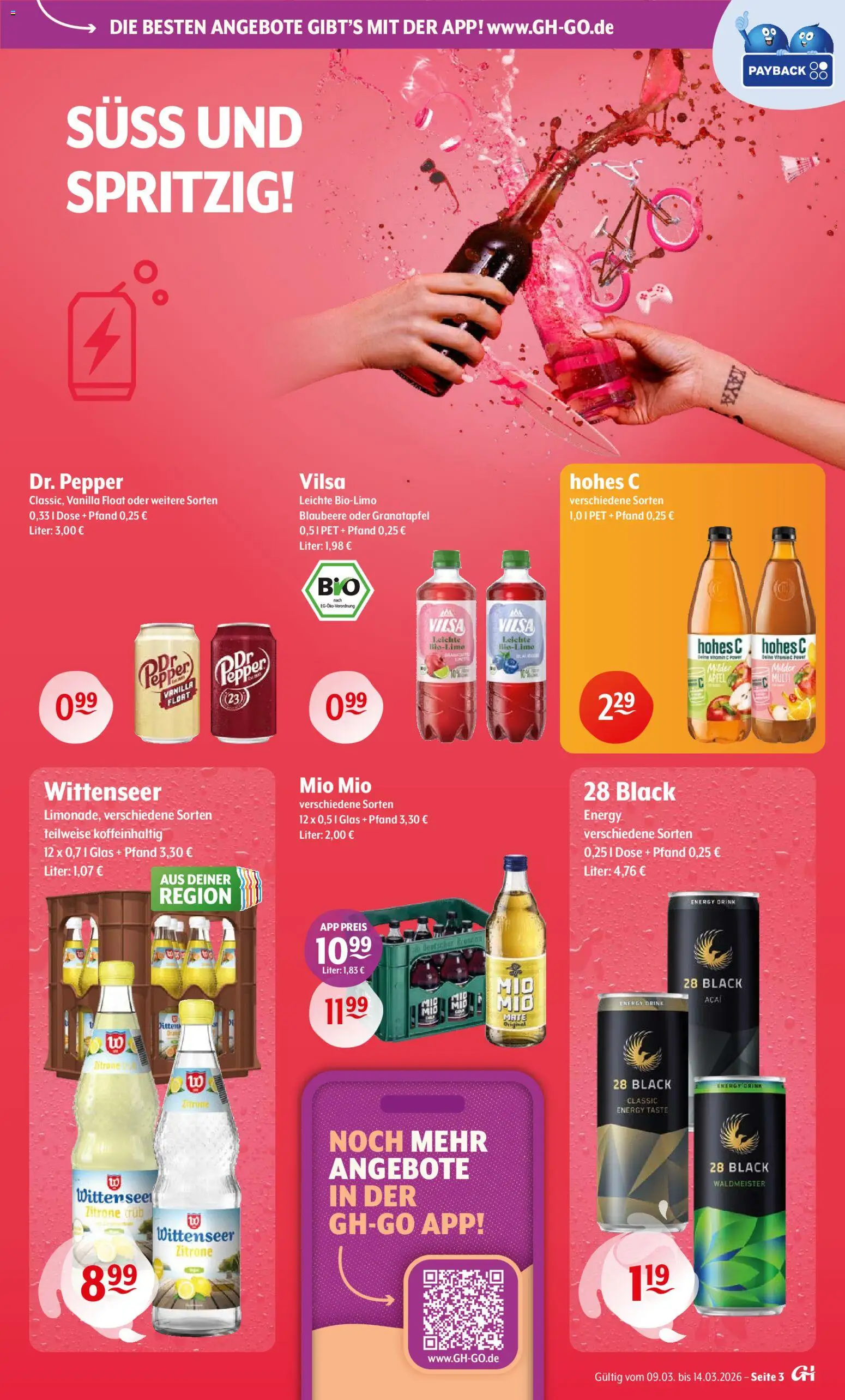 Getränke Hoffmann - Hamburg – gültig ab 09.03.2026 | Seite: 3 | Produkte: Granatapfel, Energy, Zitrone, Hohes c