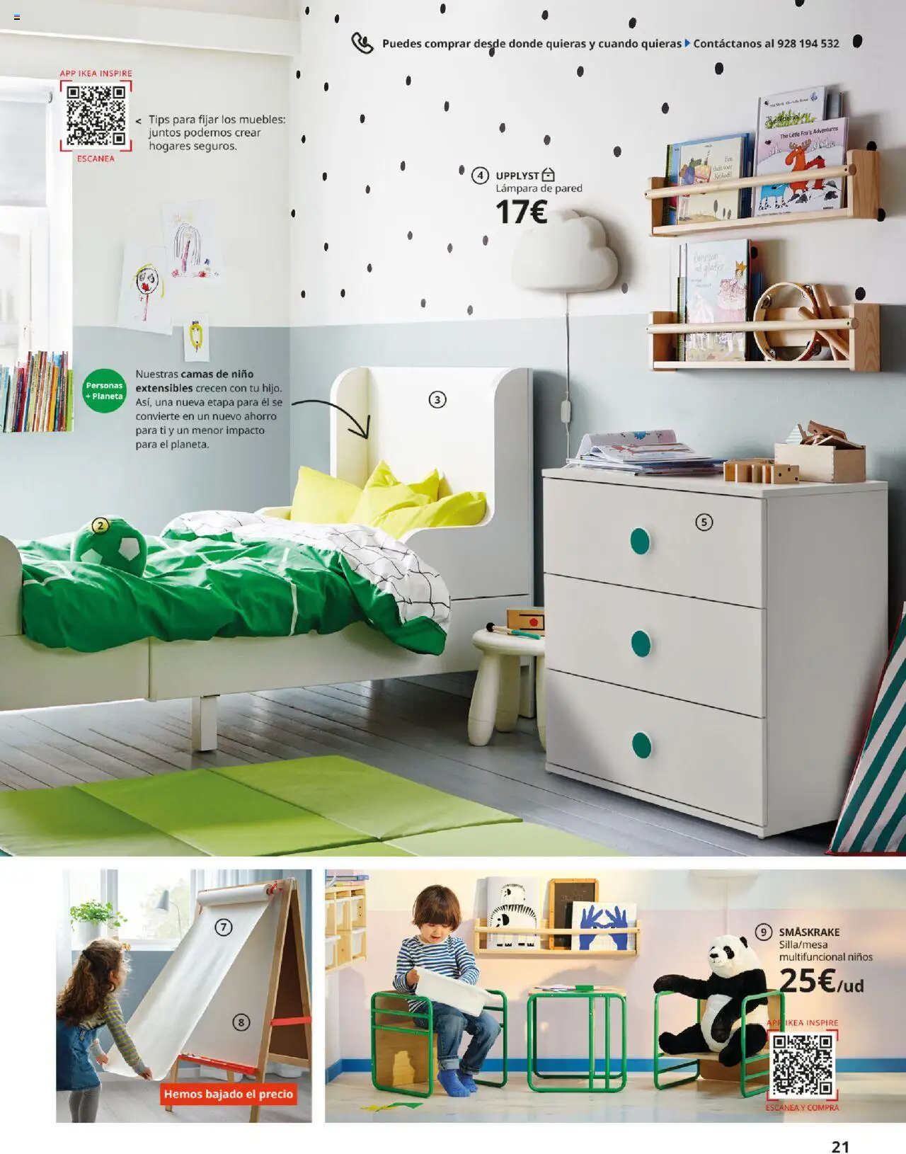 Catálogo IKEA y los niños │ válido desde el 01.09.2025 | Página: 21 | Productos: Lámpara de pared, Muebles, Lámpara