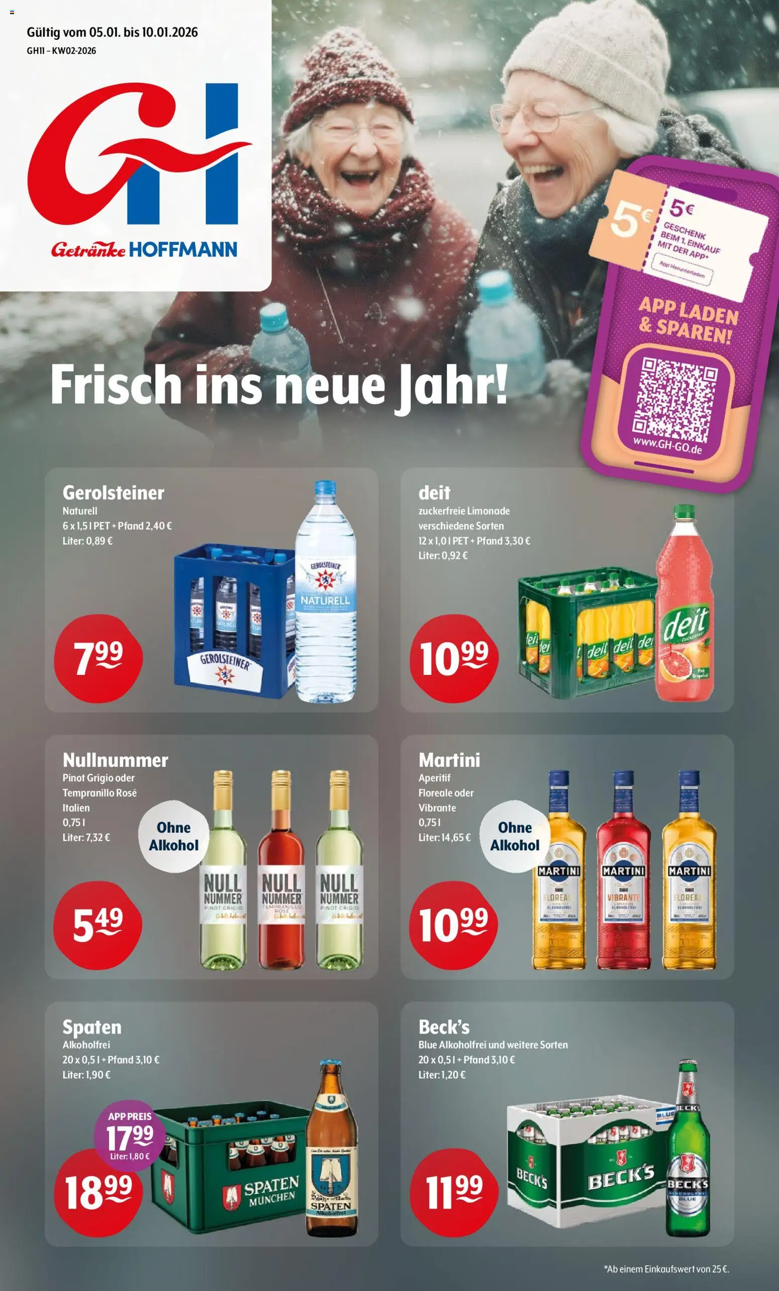 Getränke Hoffmann Prospekt 	 – gültig ab 05.01.2026 | Seite: 1 | Produkte: Martini, Limonade, Gerolsteiner