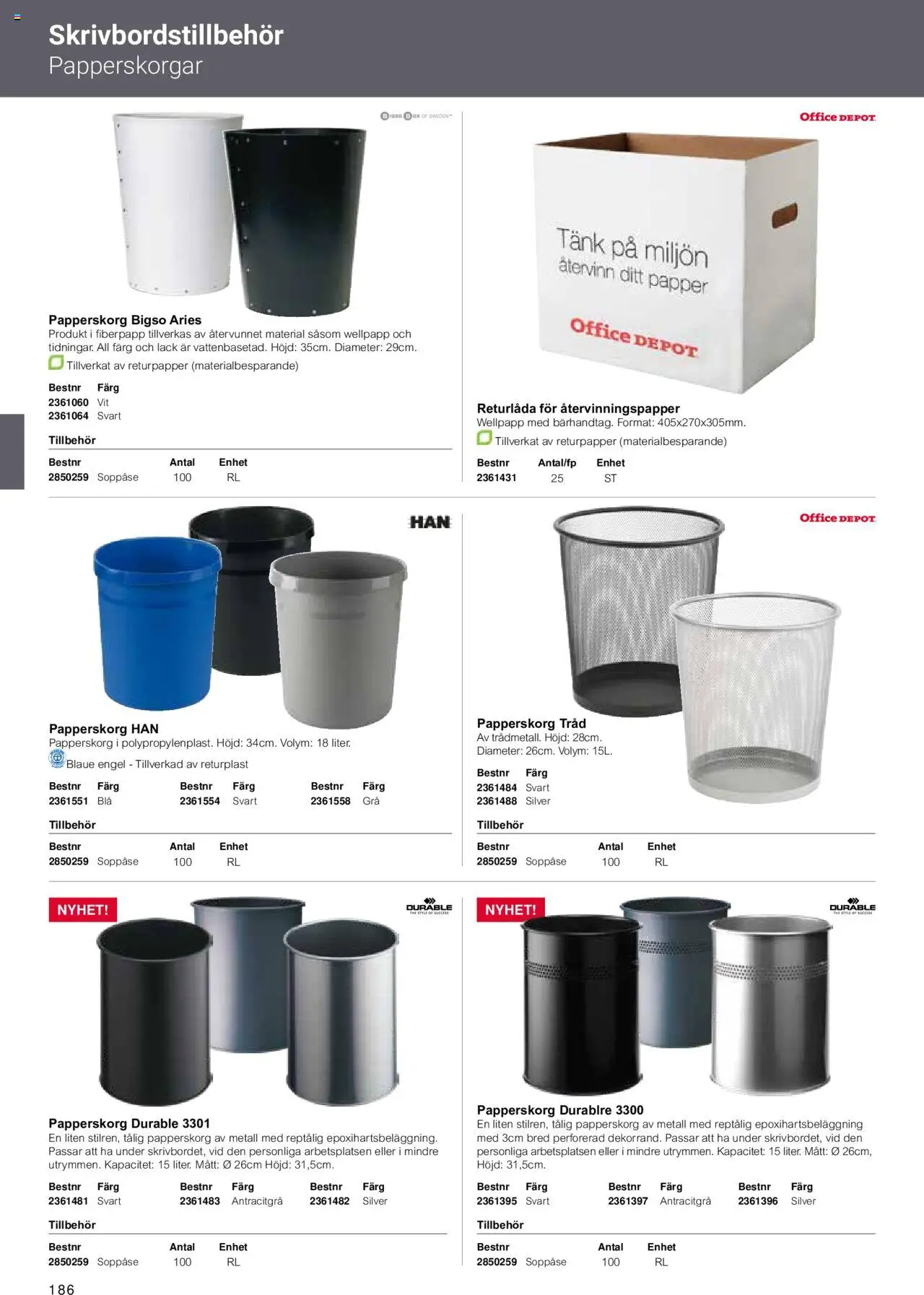 Office Depot reklamblad aktuell från 15.02.2024 | Sida: 188 | Produkter: Papper, Wellpapp, Papperskorg