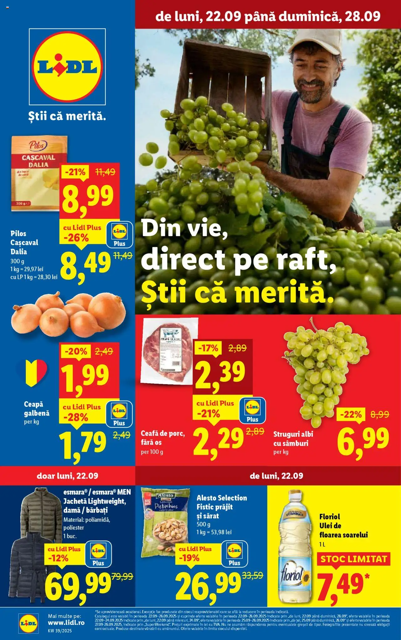 Noul catalog Lidl – valabil de la 22.09.2025 | Pagină: 5 | Produse: Jachetă, Ulei, Ceapă, Bant