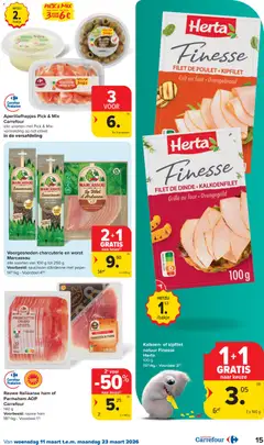 Carrefour folder week 11 - Voorbeeld van een folder van Carrefour, geldig van 11.03.2026 | Pagina: 15 | Producten: Ham, Worst, Olijven, Peper