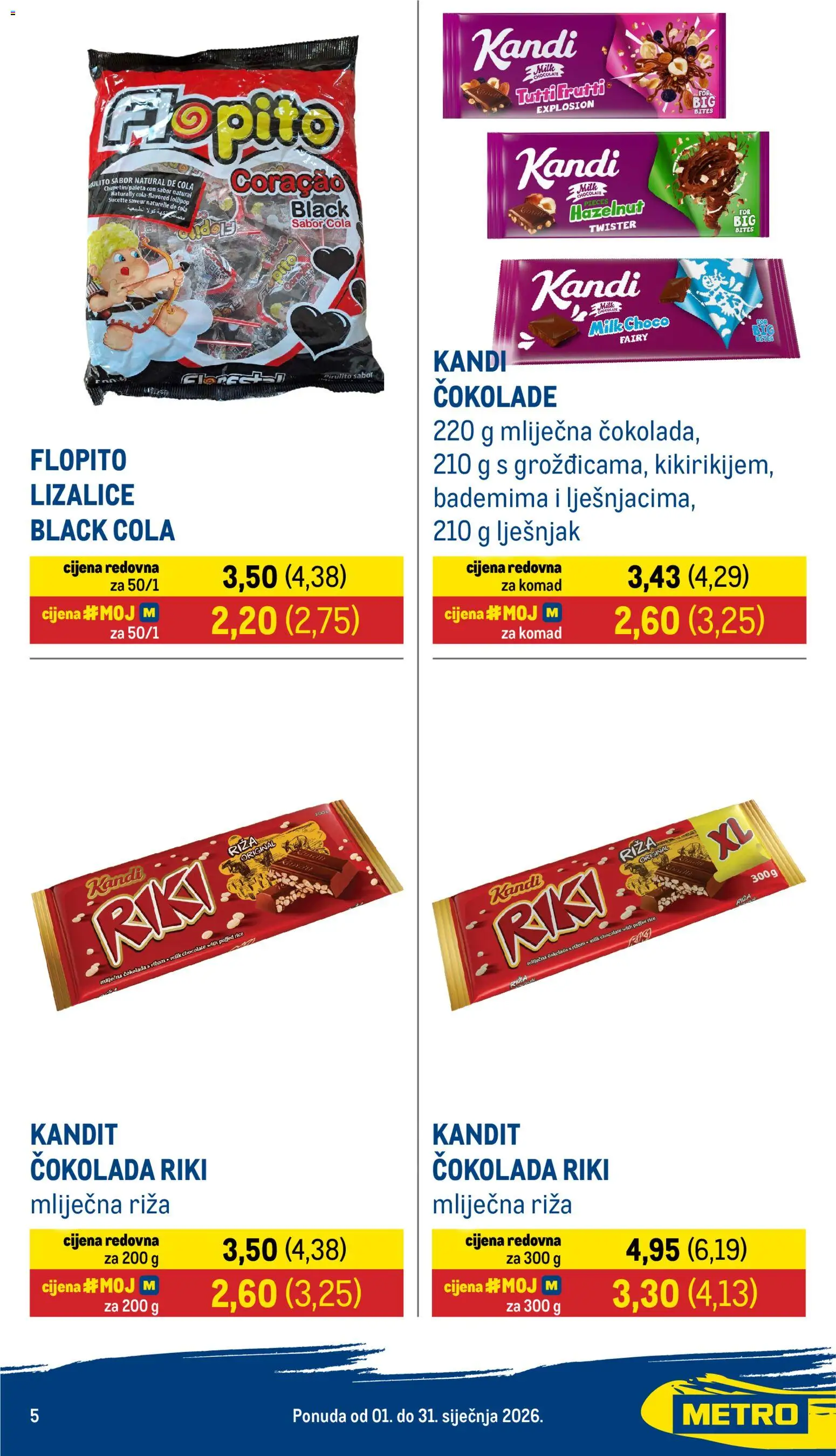 Metro katalog | vrijedi od 01.01.2026 | Stranica: 5 | Proizvodi: Čokolada, Riža, Lješnjak, Lizalice