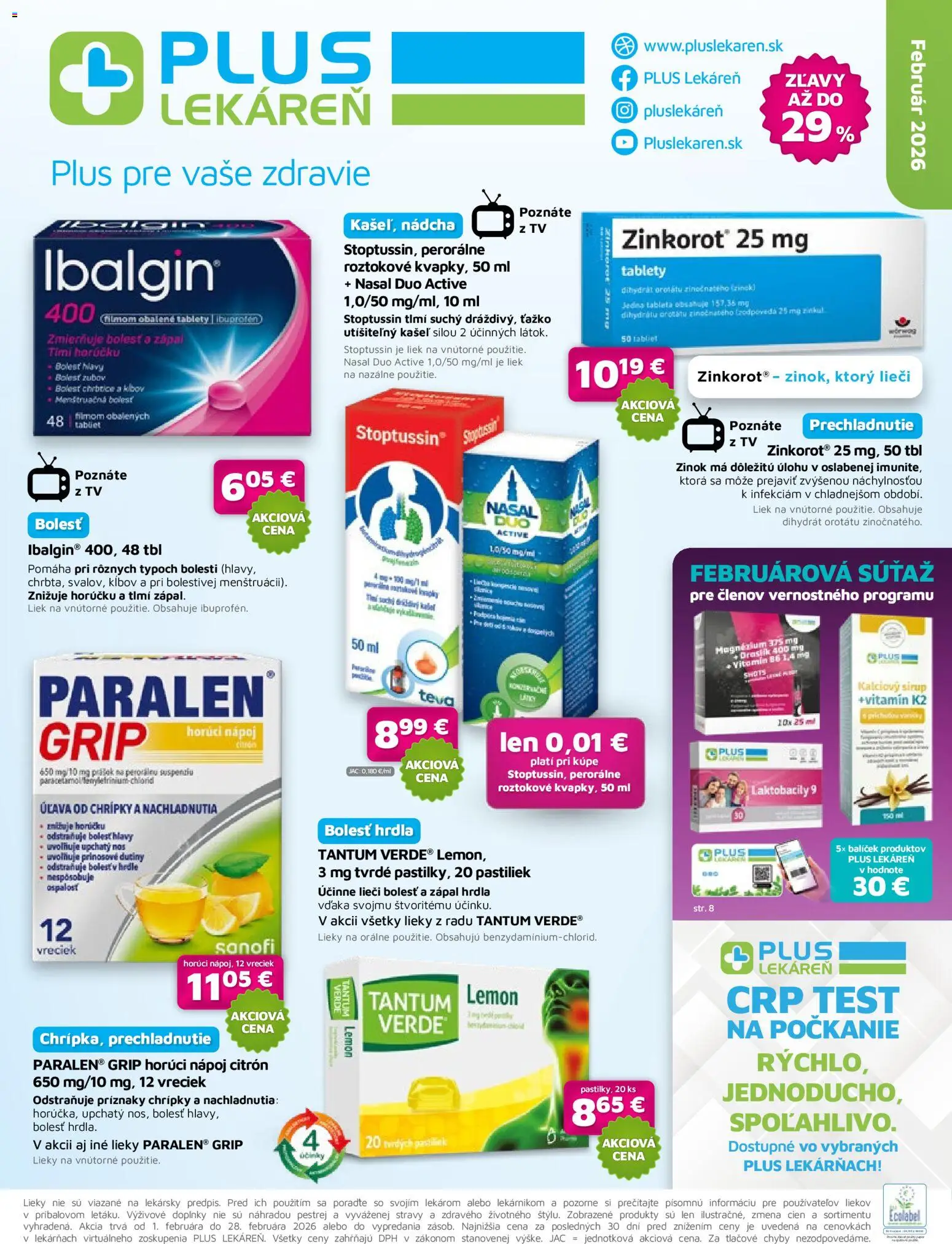 Nové Plus lekáreň akcie – leták je platný od 01.02.2026 | Strana: 1 | Produkty: Tv, Tablet