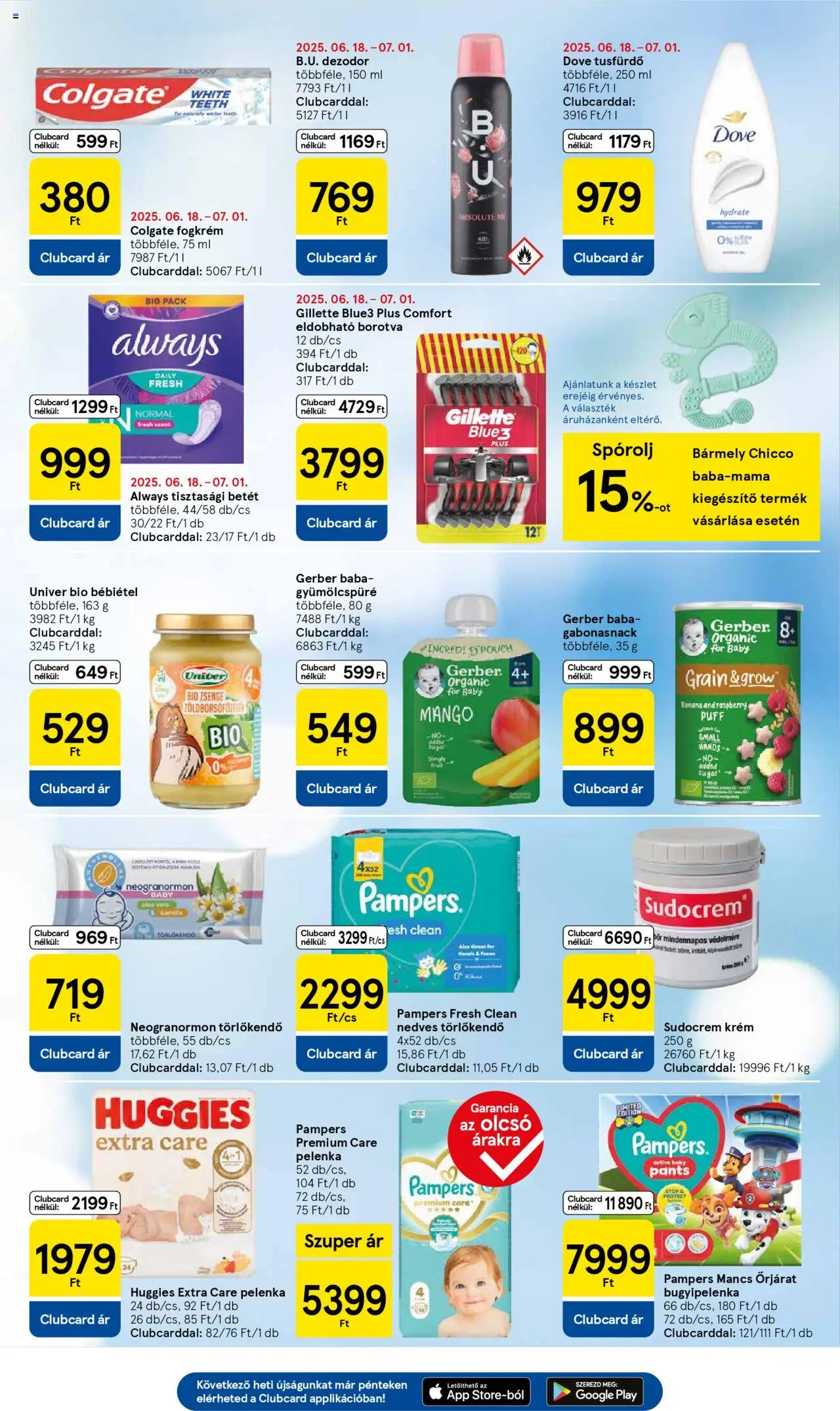 Tesco akciós ujság - amely érvényes a következő dátumtól: 26.06.2025 | Oldal: 7 | Termékek: Borotva, Pelenka, Tusfürdő, Dezodor