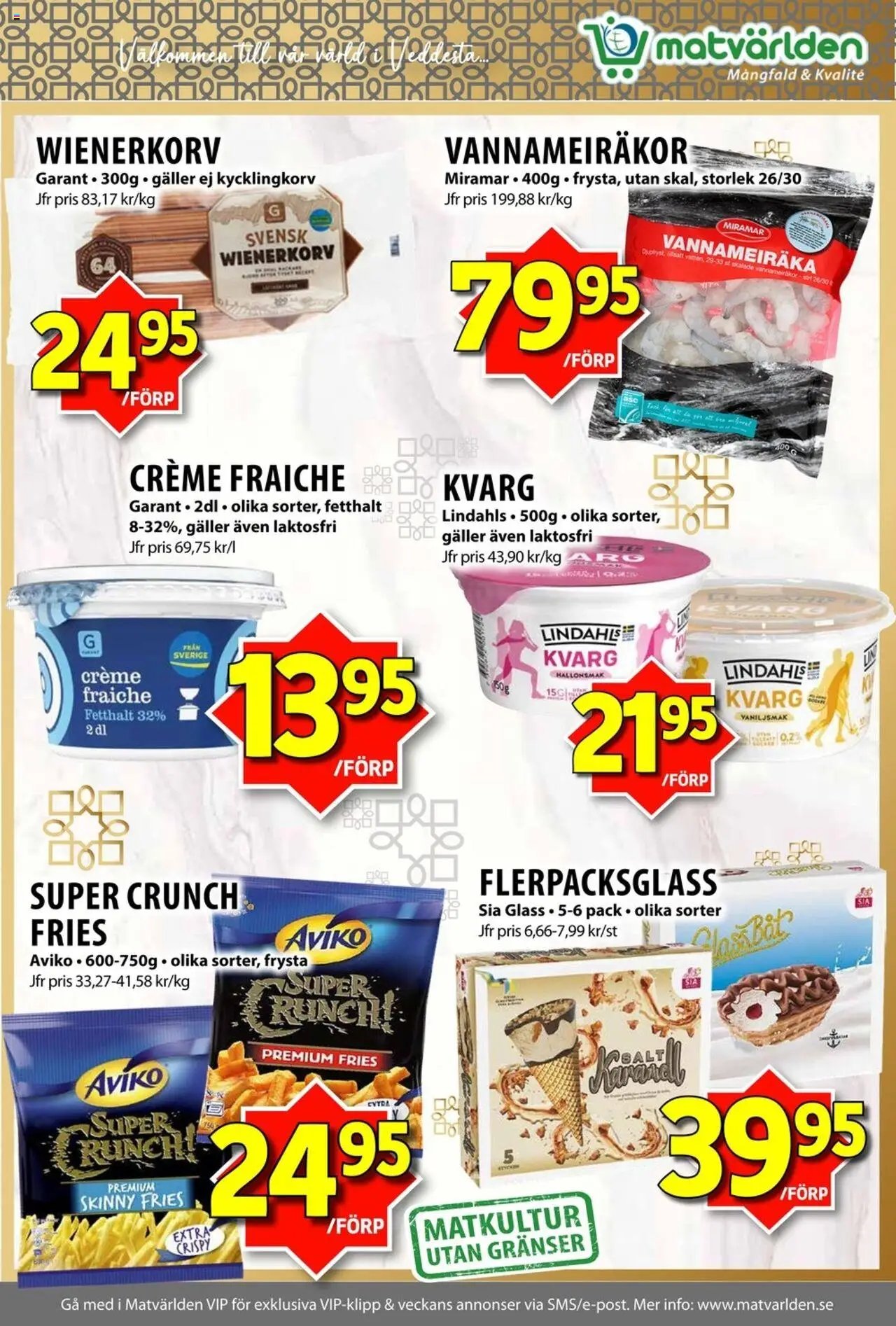 Matvärlden reklamblad aktuell från 13.10.2025 | Sida: 5 | Produkter: Galler, Creme fraiche, Gin, Kvarg
