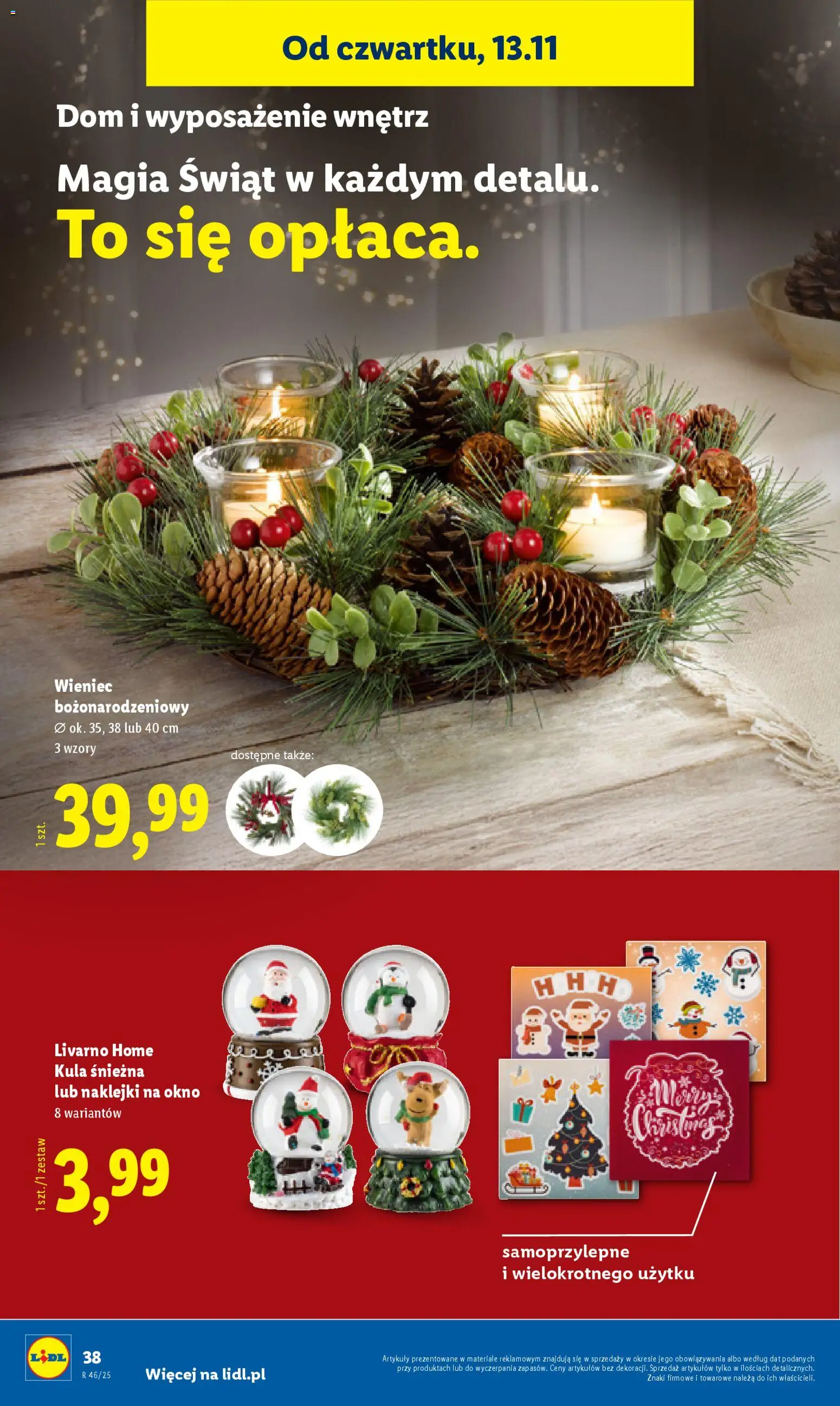 Lidl Katalog od 10.11.2025 | Strona: 42 | Produkty: Wieniec, Naklejki