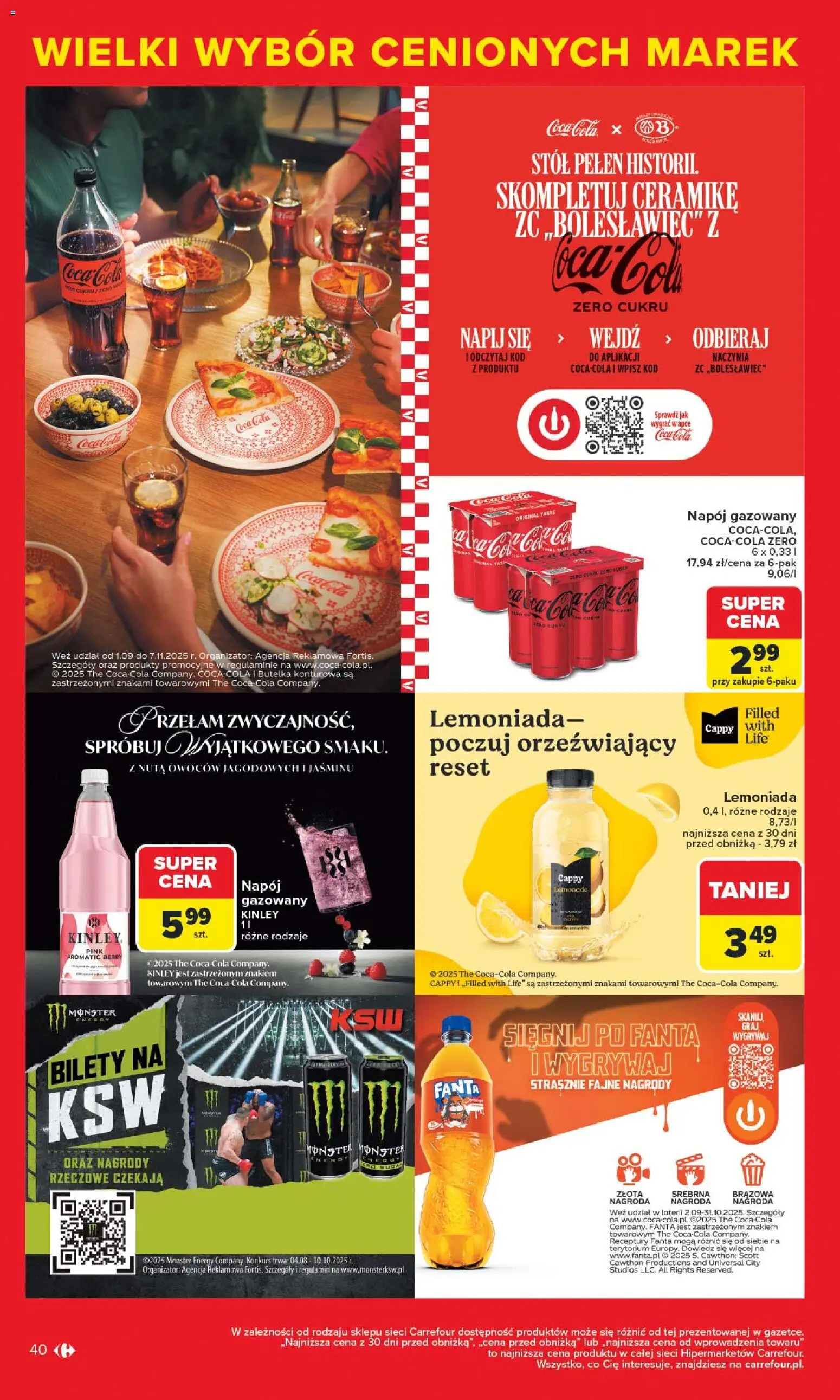 Carrefour Gazetka - Markowe atrakcje cenowe od 27.10.2025 | Strona: 42 | Produkty: Coca Cola zero, Coca cola, Stół