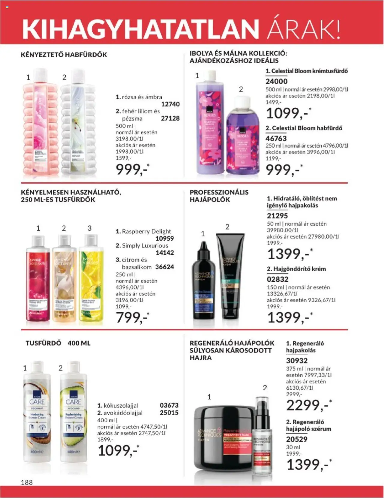 Avon akciós ujság - amely érvényes a következő dátumtól: 01.06.2025 | Oldal: 188 | Termékek: Málna, Hajpakolás, Bazsalikom, Citrom