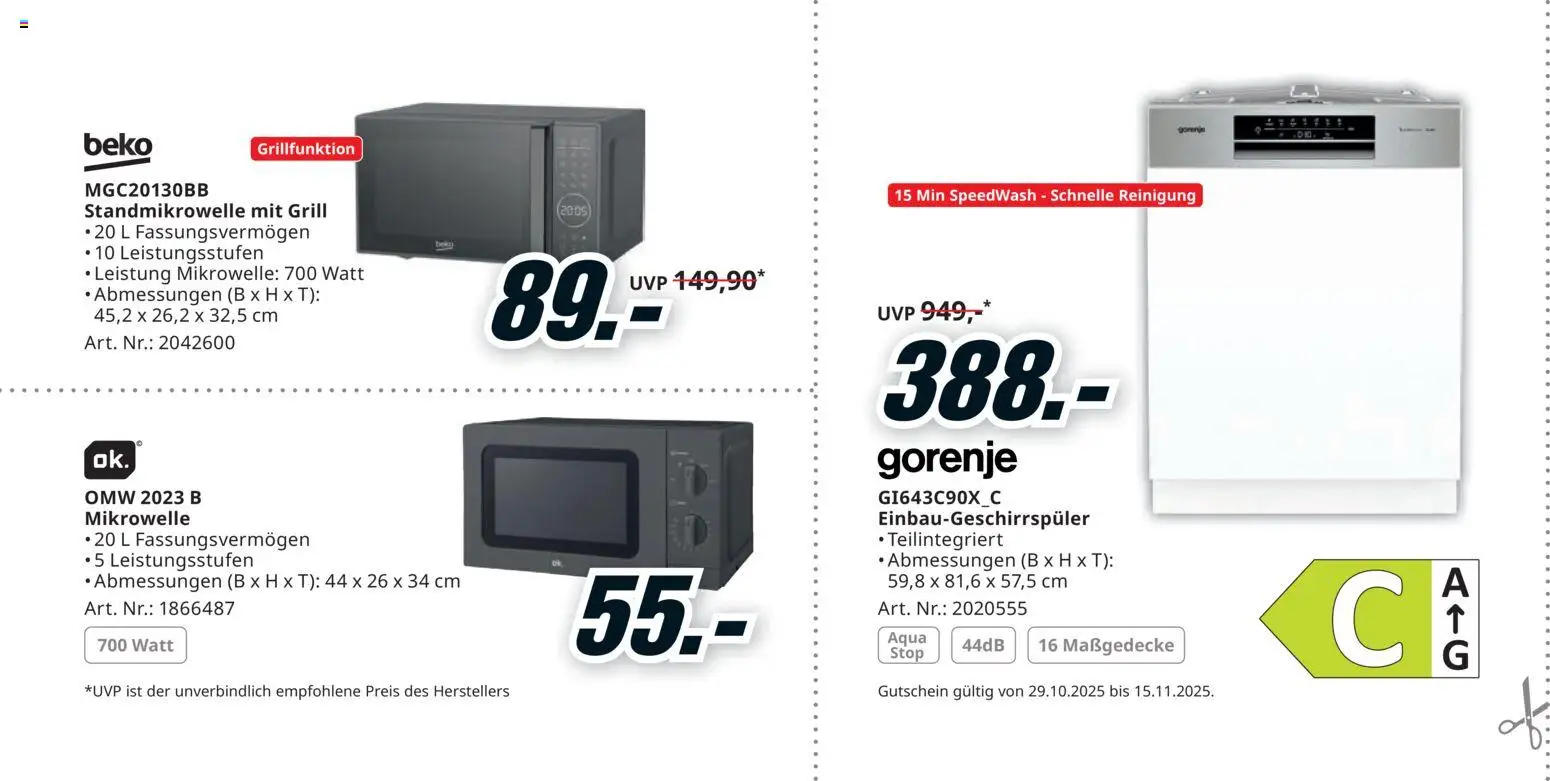 Media Markt Angebote gültig ab 29.10.2025 | Seite: 16 | Produkte: Mikrowelle, Grill