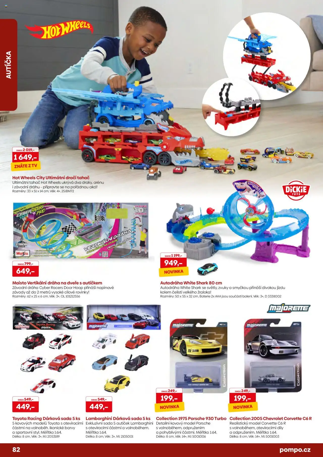 POMPO katalog Vánoce 2025 od 16.10.2025 | Strana: 82 | Produkty: Tv, Hot Wheels, Autodráha, Baterie