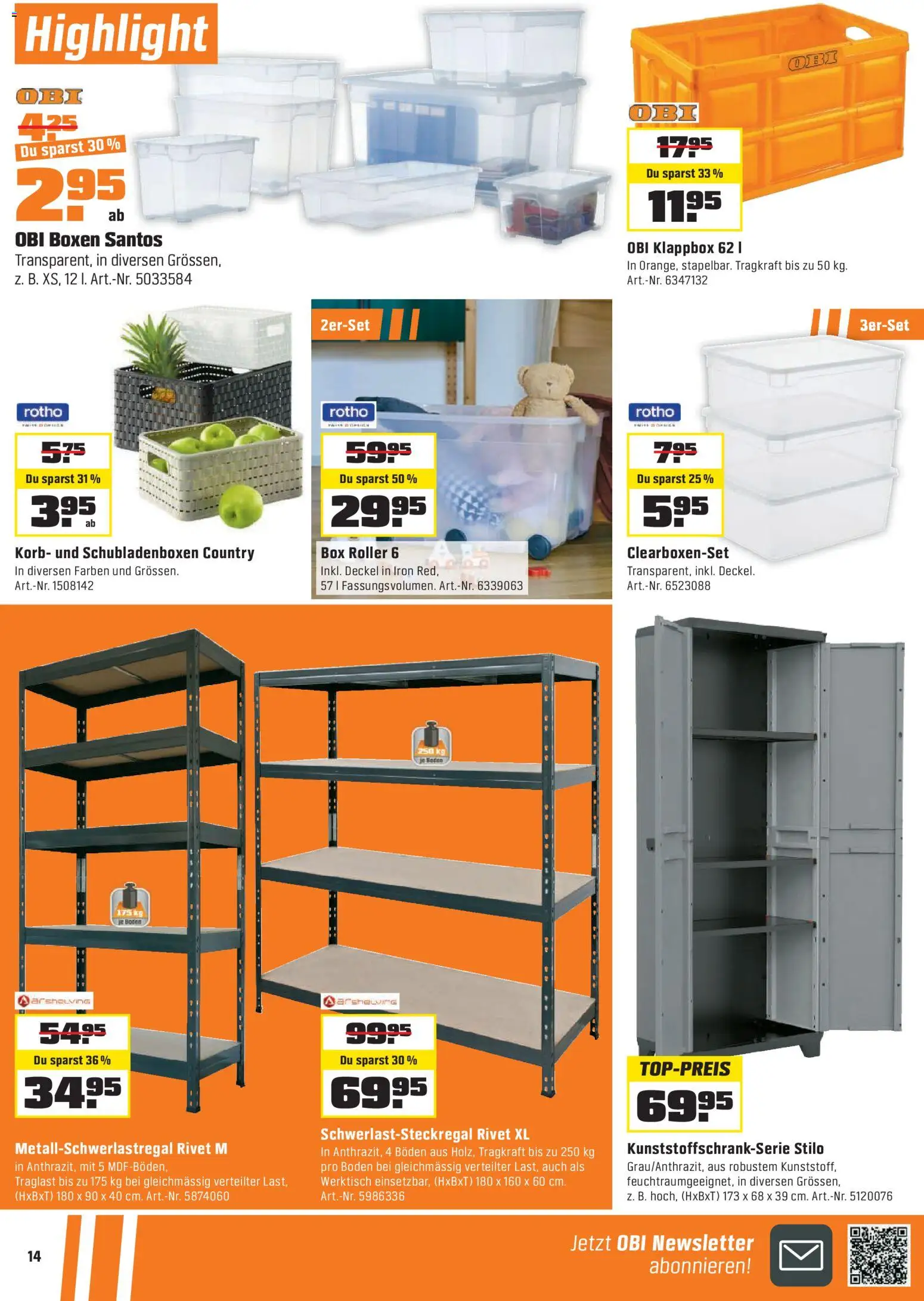 OBI - BIBERSTARKE Angebote bei OBI. – gültig ab 01.02.2026 | Seite: 14 | Produkte: Box, Korb