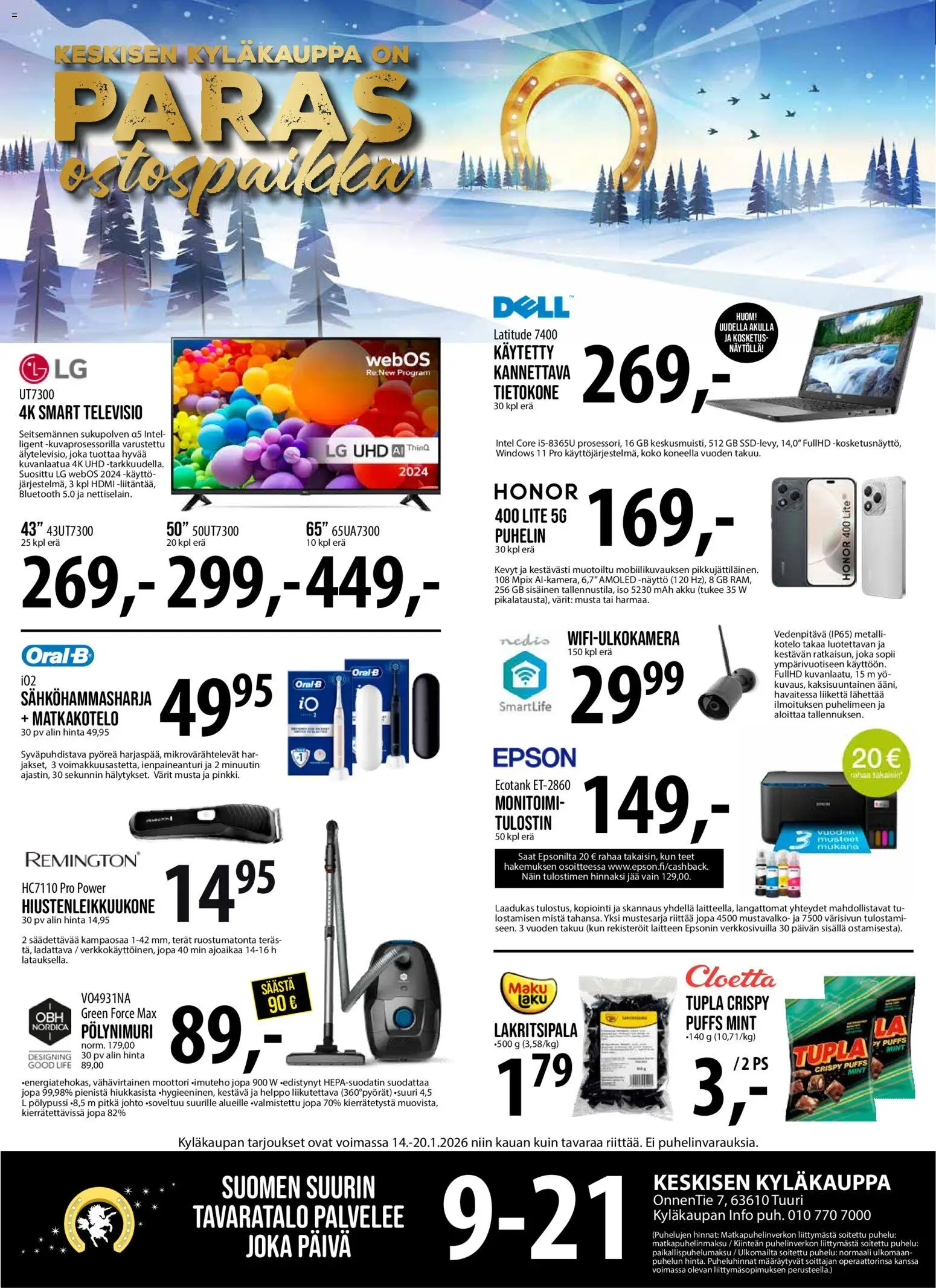 Tuuri tarjoukset – voimassa 14.01.2026 alkaen | Sivu: 1 | Tuotteet: Akku, Puhelin, Tietokone, Televisio