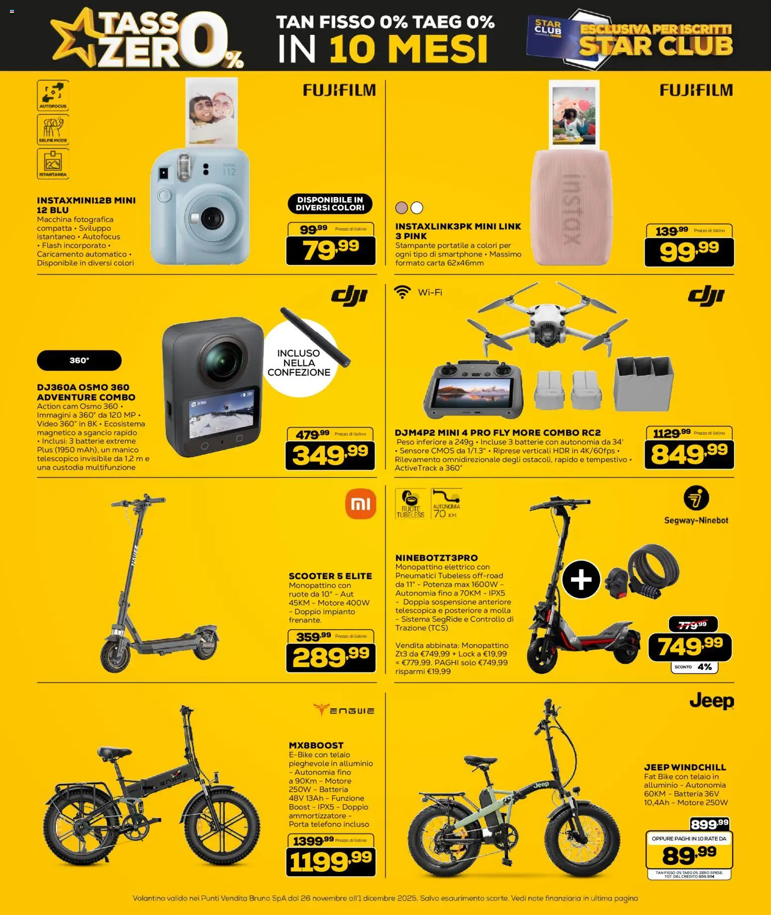 Volantino Euronics del 26.11.2025 | Pagina: 24 | Prodotti: Monopattino, Action cam, Smartphone, Monopattino elettrico