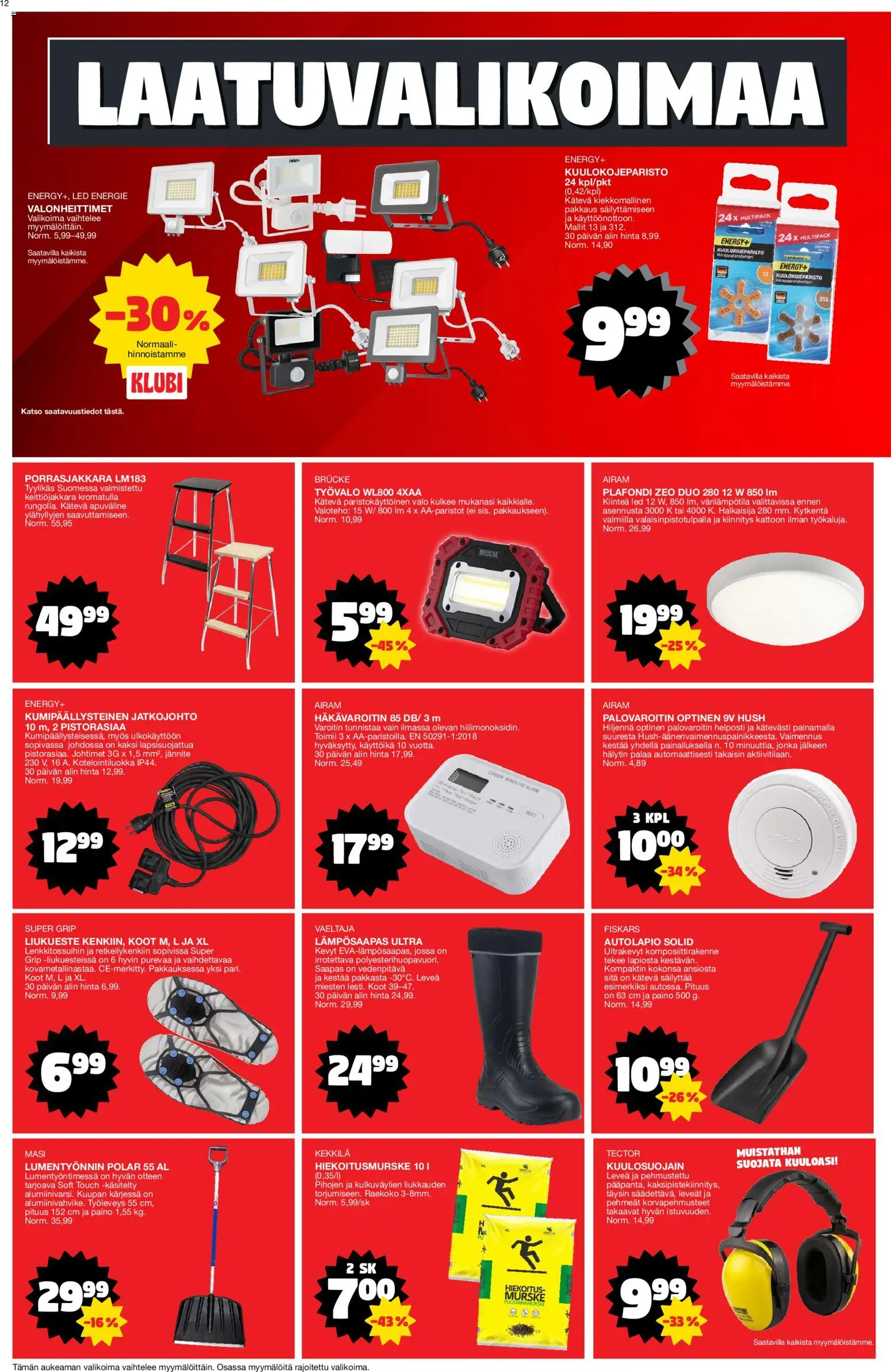 Tokmanni - Tarjoussanomat – voimassa 22.12.2025 alkaen | Sivu: 12 | Tuotteet: Jatkojohto, Palovaroitin