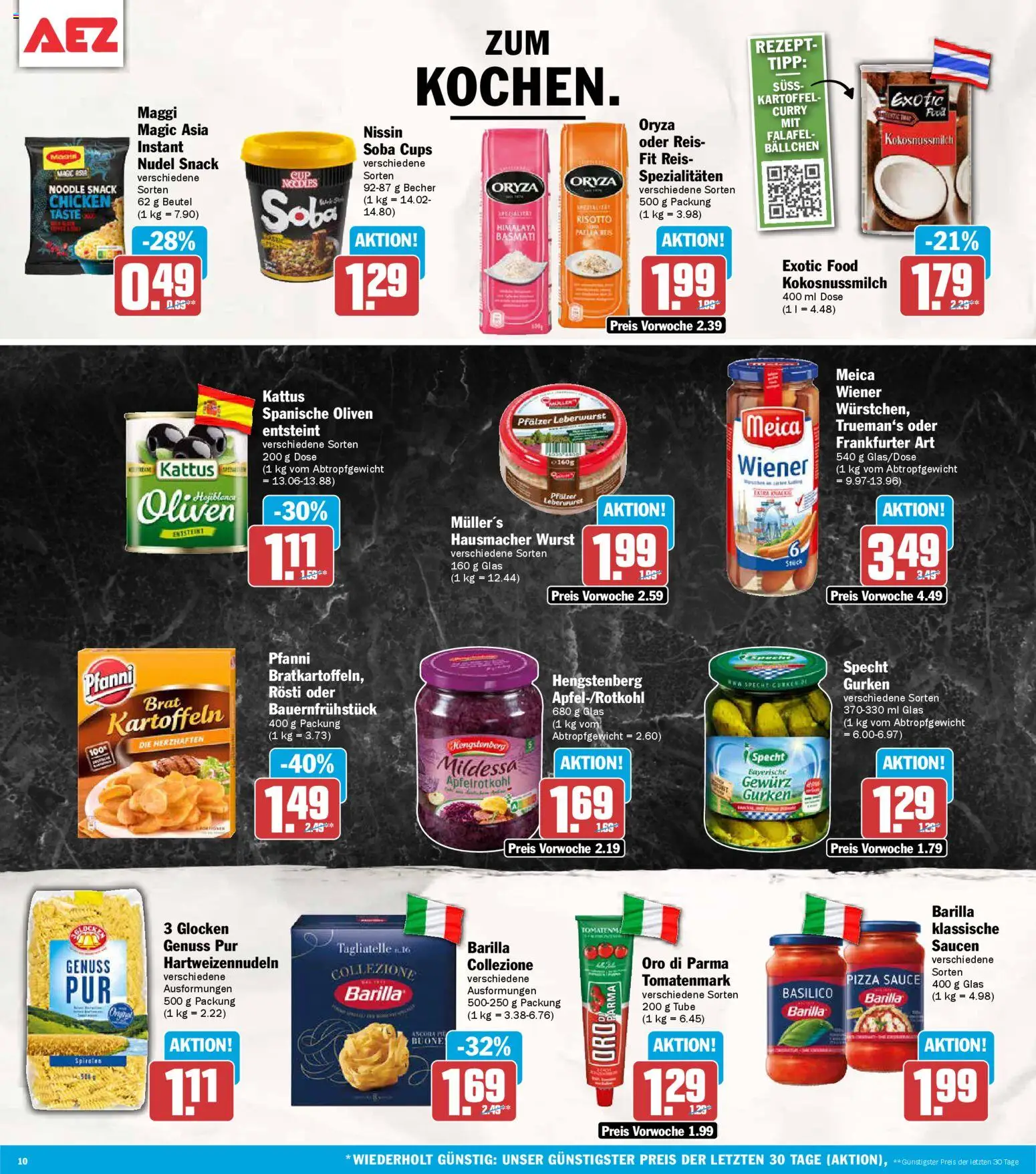 AEZ Prospekt 	 – gültig ab 23.02.2026 | Seite: 10 | Produkte: Maggi, Barilla, Kartoffeln, Pizza
