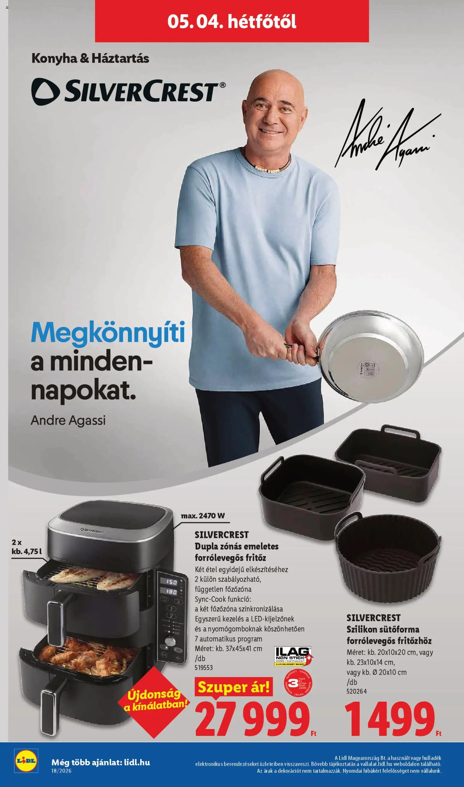 Lidl akciós ujság - amely érvényes a következő dátumtól: 30.04.2026 | Oldal: 48 | Termékek: Fritőz, Sütőforma