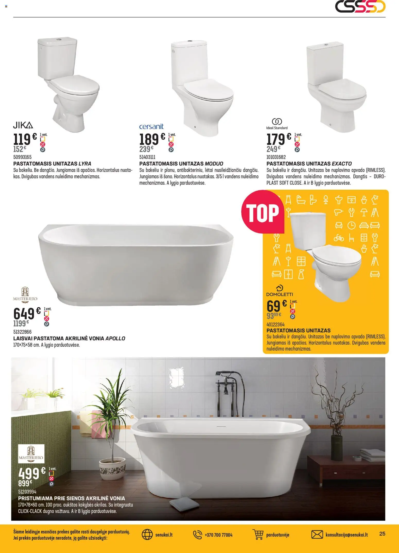 Senukai akcijos nuo 04.02.2026 | Puslapis: 25 | Prekių: Vonia, Unitazas