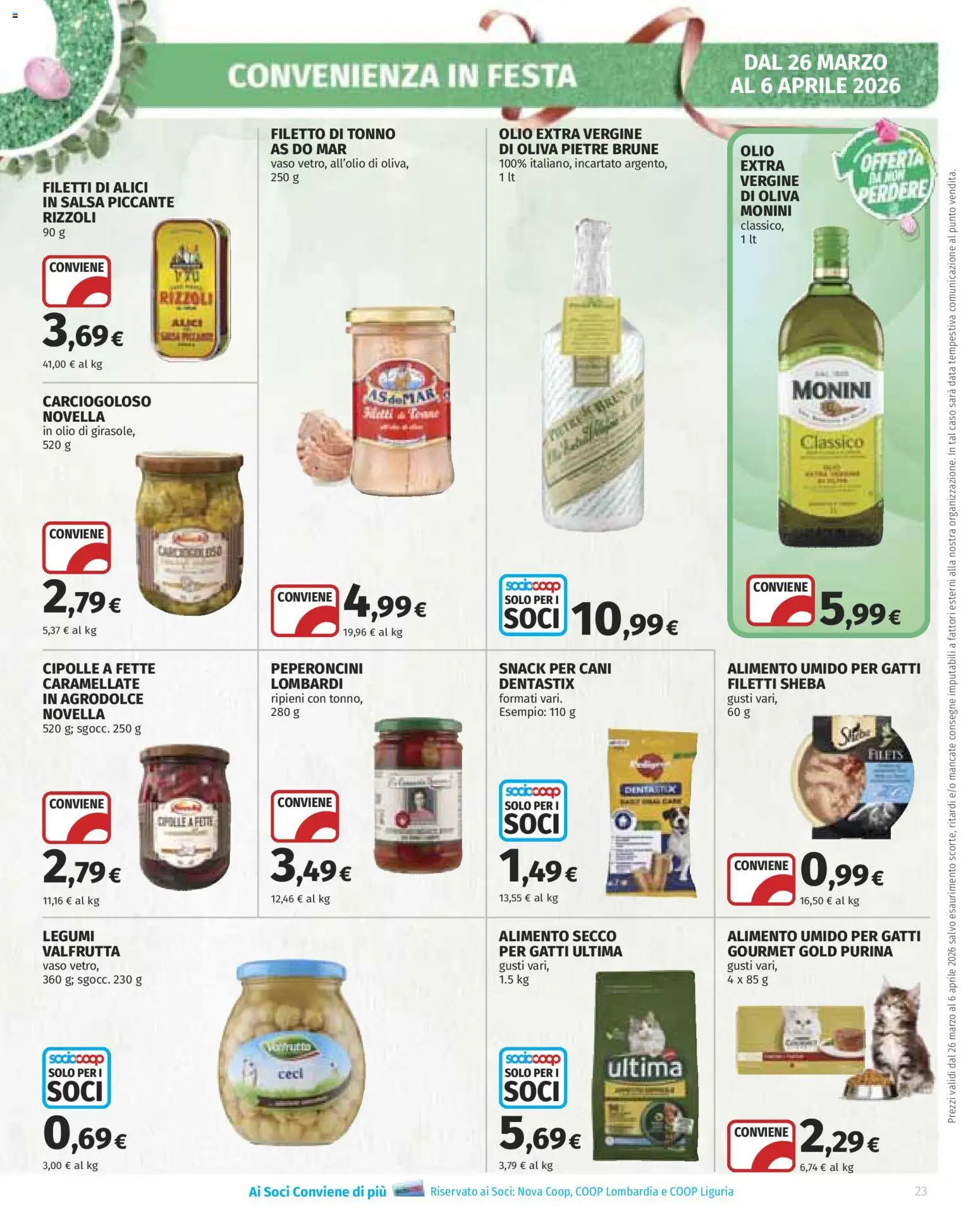Volantino COOP del 26.03.2026 | Pagina: 23 | Prodotti: Olio, Olio extra vergine, Alici, Vaso