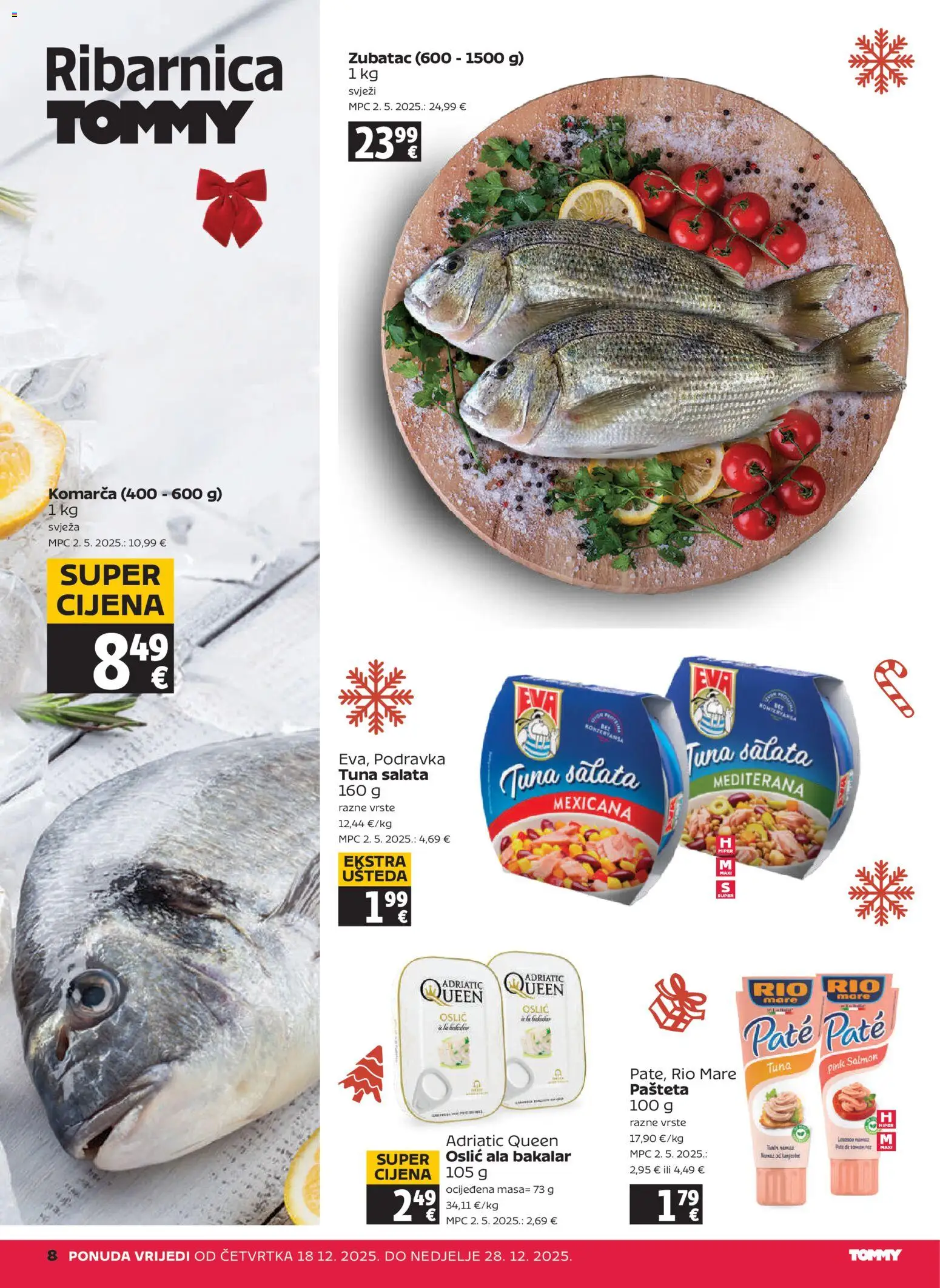 Tommy katalog | vrijedi od 18.12.2025 | Stranica: 8 | Proizvodi: Rio Mare, Pašteta, Bakalar, Tuna