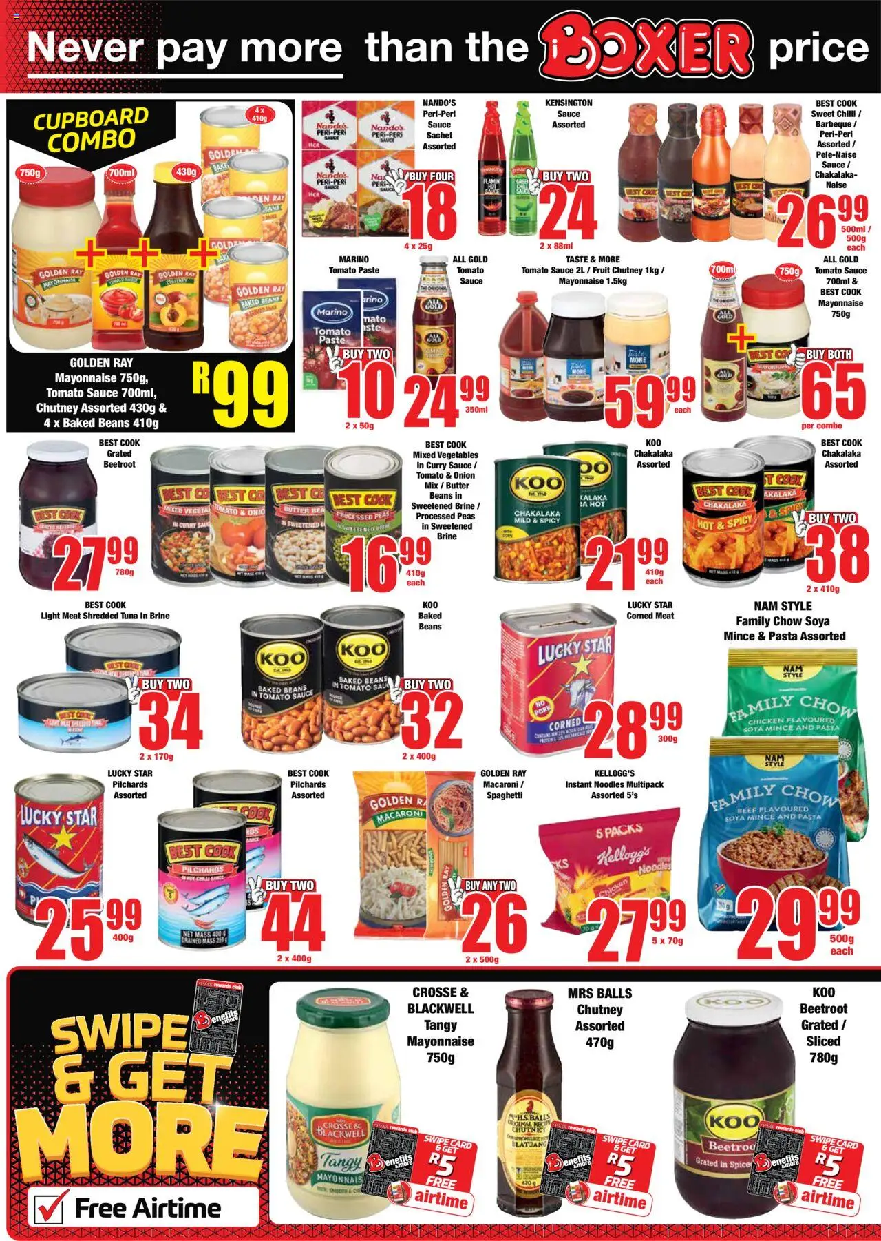 New Boxer catalogue – valid from 09.10.2025 | Page: 6 | Products: Pilchards, Baked beans, Soya mince, Sauce