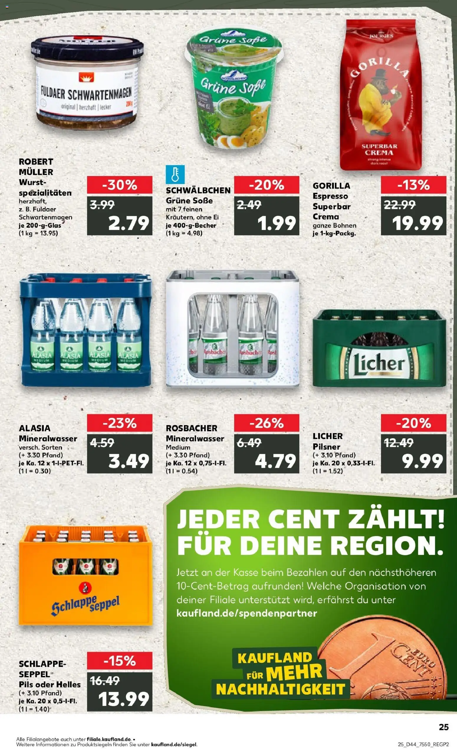 Kaufland prospekt Gelnhausen	 – gültig ab 30.10.2025 | Seite: 25 | Produkte: Pils, Mineralwasser, Soße, Wurst