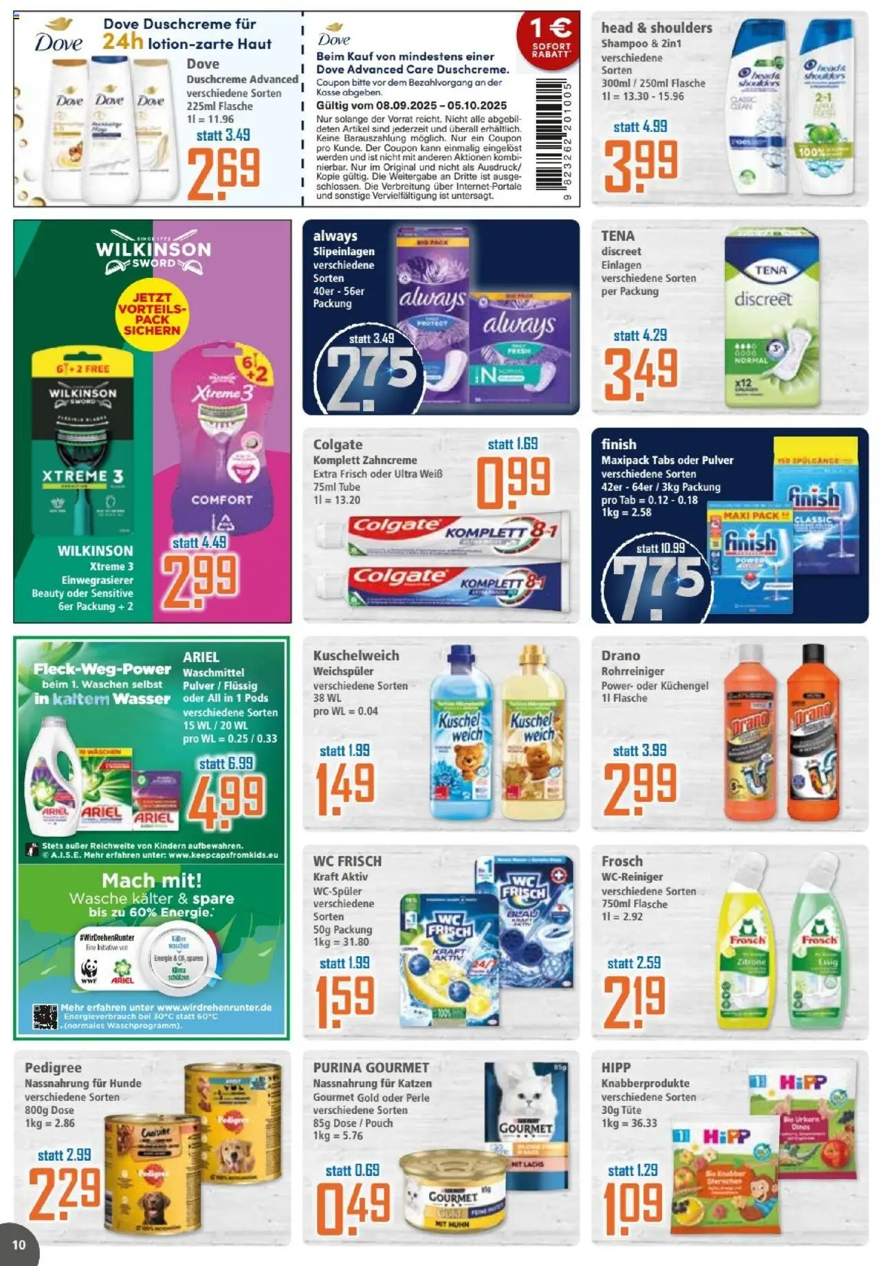 Klaas & Kock Prospekt – gültig ab 29.09.2025 | Seite: 10 | Produkte: Ariel, Finish, Lachs, Duschcreme