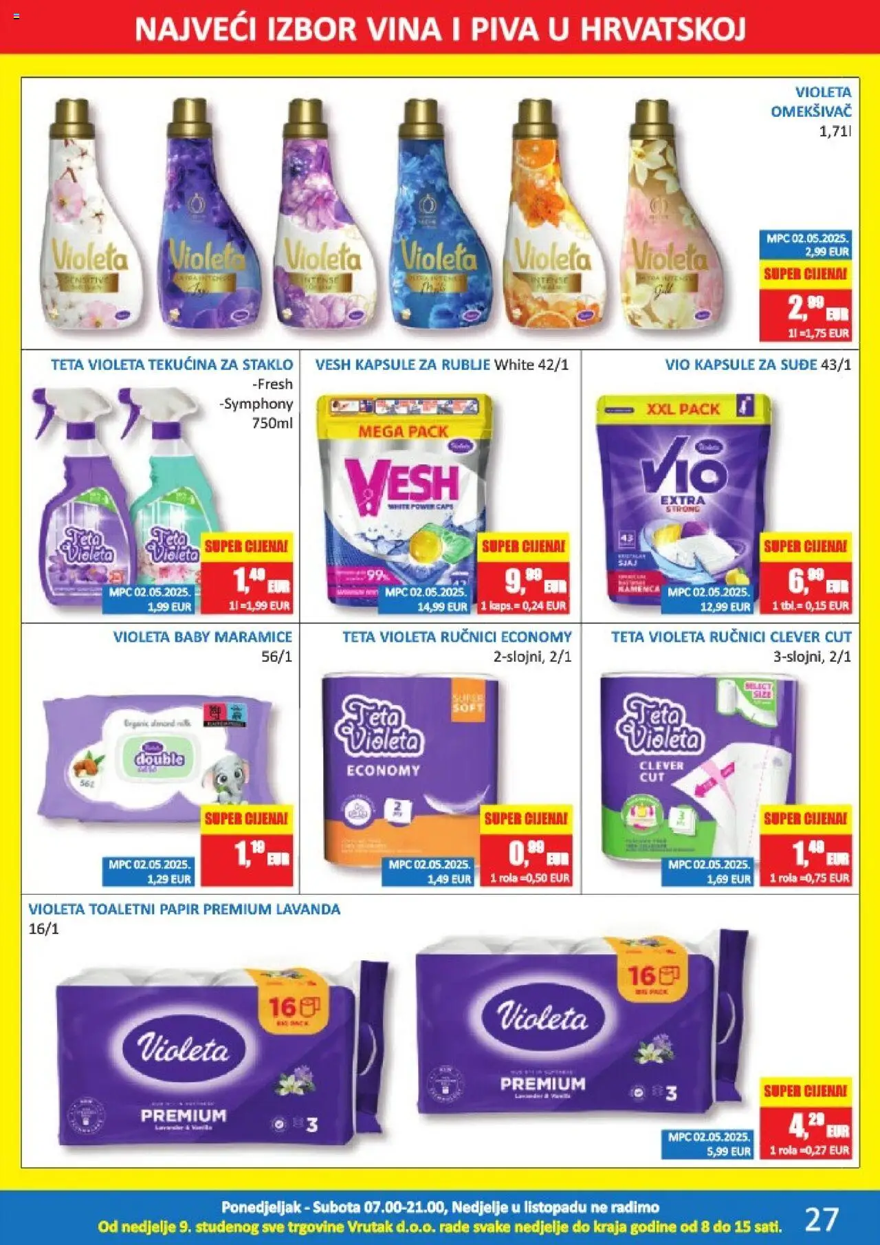 Vrutak katalog | vrijedi od 13.10.2025 | Stranica: 27 | Proizvodi: Omekšivač, Toaletni papir, Violeta