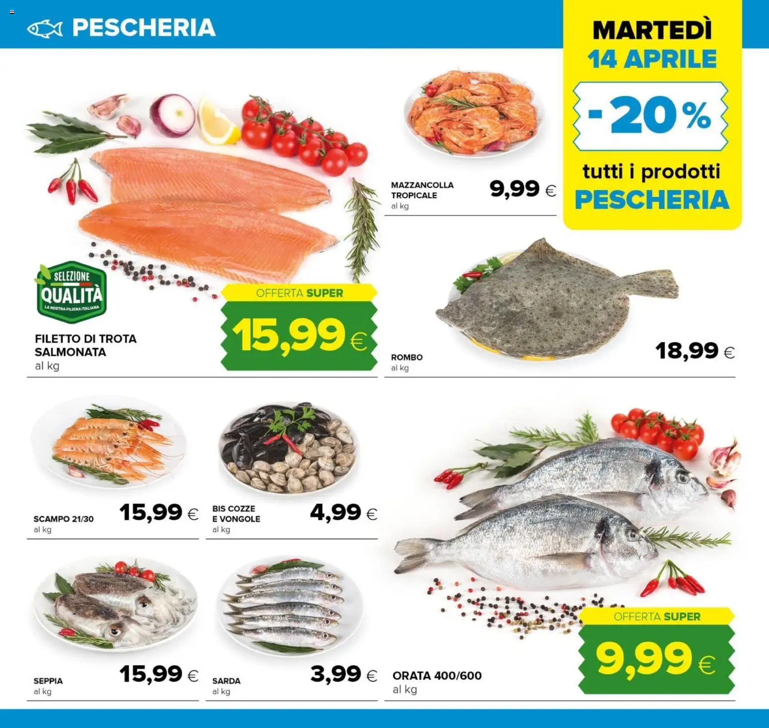 Volantino Oasi del 07.04.2026 | Pagina: 7 | Prodotti: Cozze, Vongole, Trota, Orata