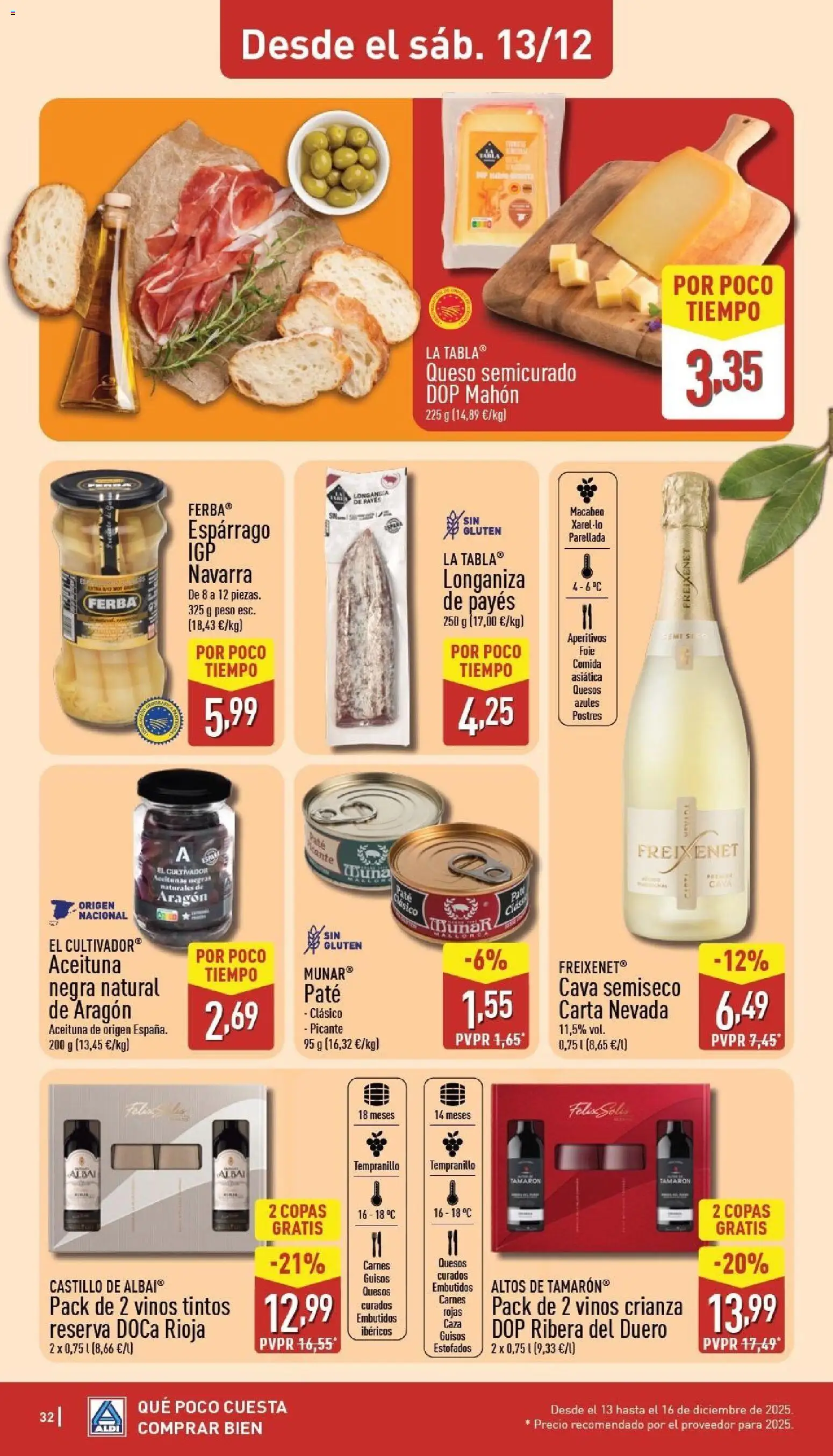 Aldi folleto Canarias │ válido desde el 08.12.2025 | Página: 32 | Productos: Queso, Paté, Νυχτικό, Longaniza