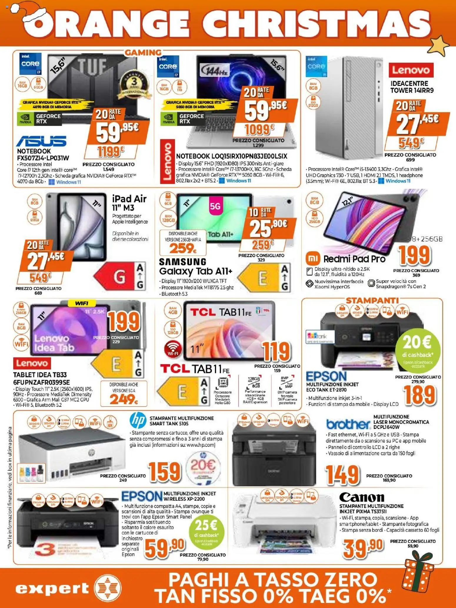 Volantino Expert del 02.12.2025 | Pagina: 7 | Prodotti: Tablet, Stampante, Vassoio, Samsung