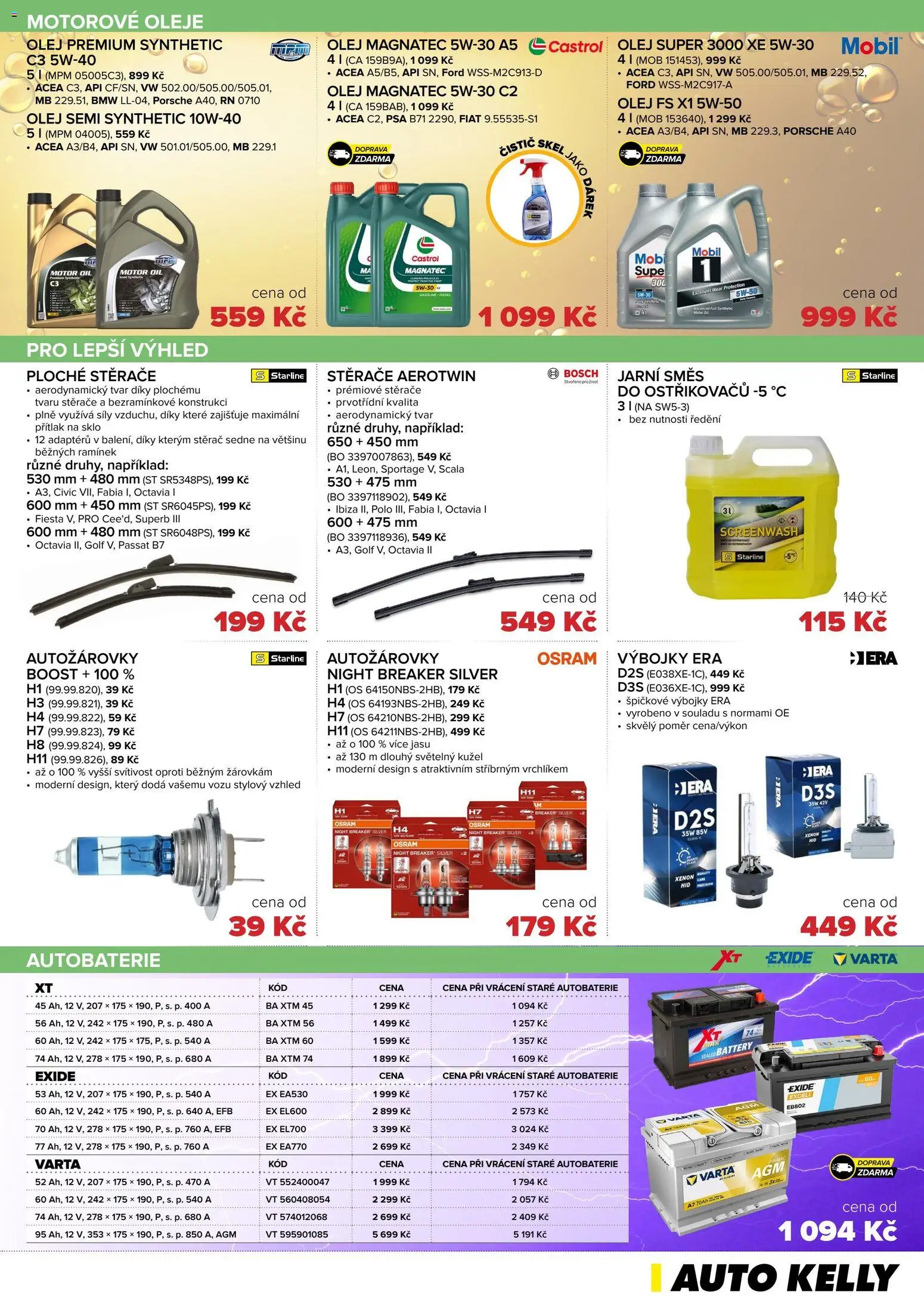 Auto Kelly leták od 03.03.2026 | Strana: 9 | Produkty: Oleje, Olej, Stěrače, Autobaterie