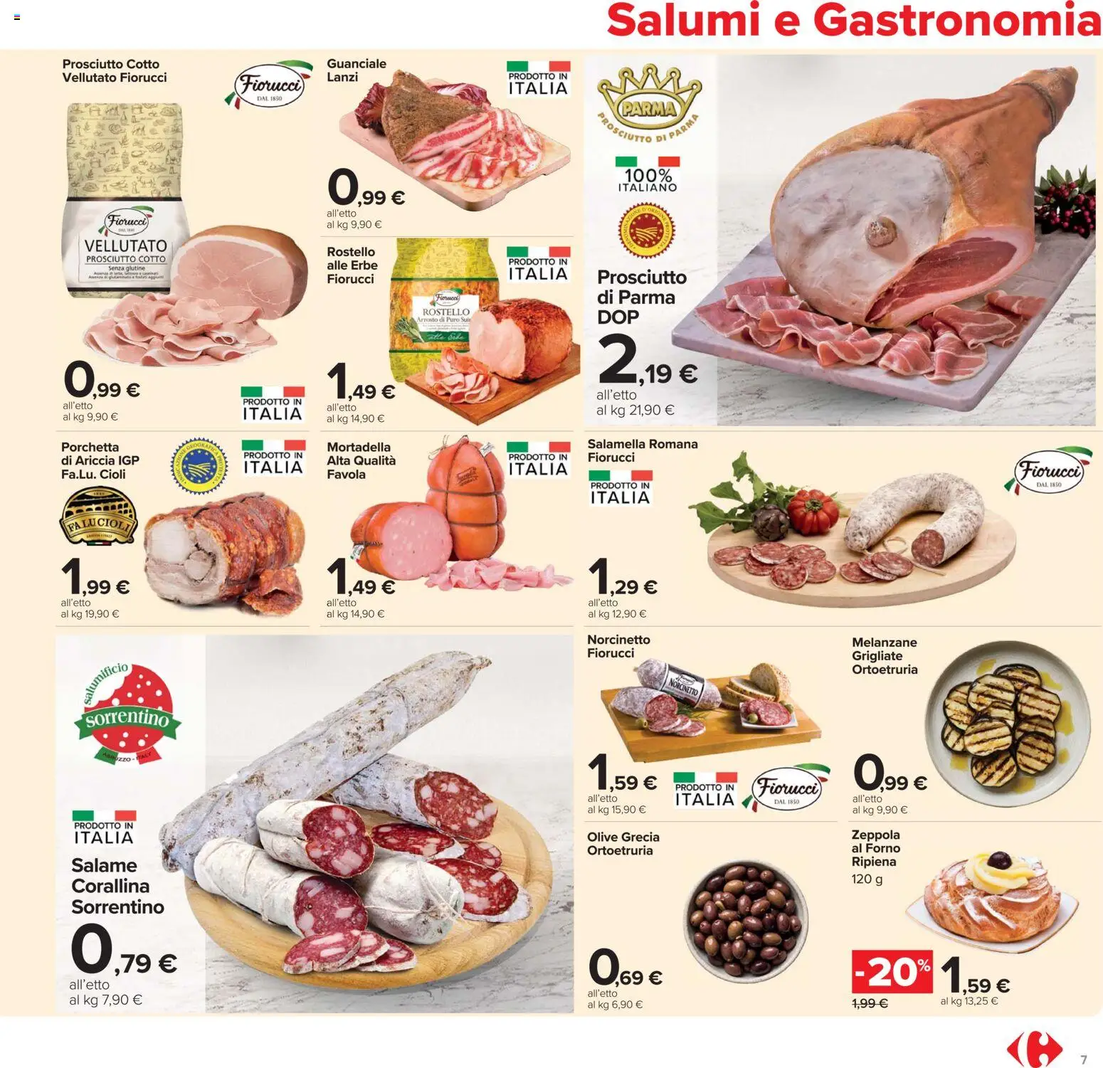 Volantino Carrefour del 13.03.2026 | Pagina: 7 | Prodotti: Prosciutto di Parma, Porchetta, Prosciutto Cotto, Melanzane