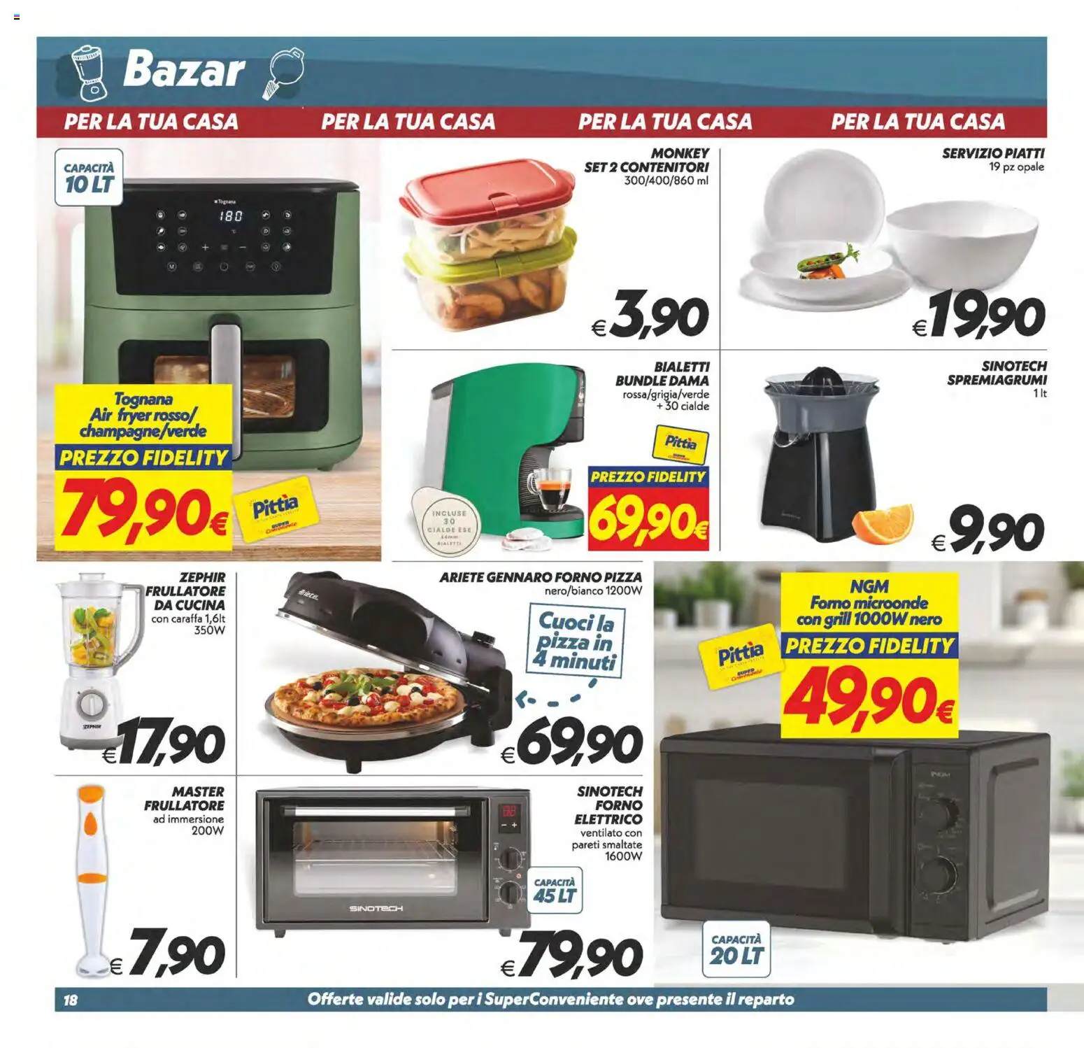 Volantino SuperConveniente del 14.11.2025 | Pagina: 18 | Prodotti: Caraffa, Frullatore, Forno, Spremiagrumi