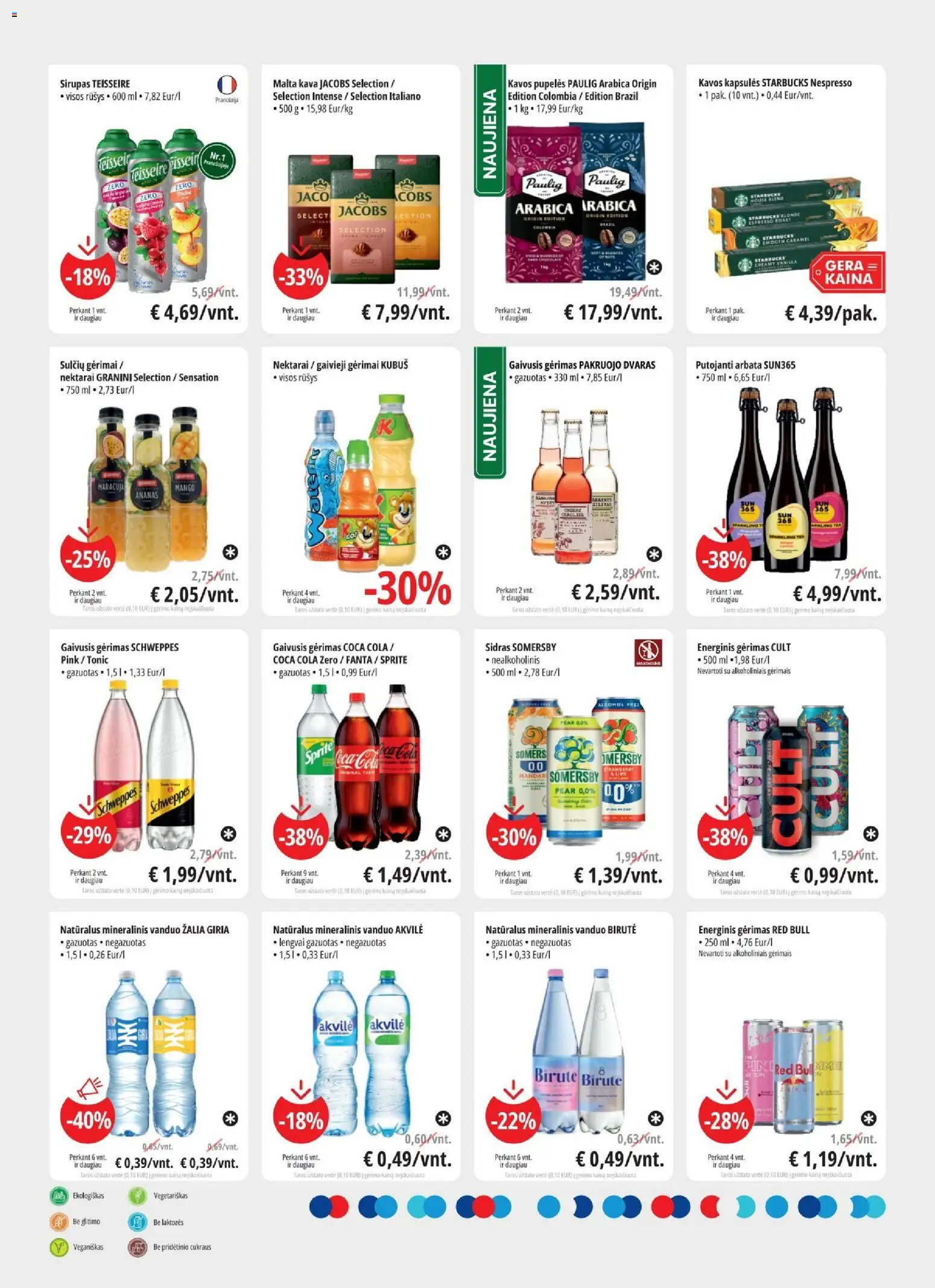 ePromo akcijos nuo 29.04.2026 | Puslapis: 10 | Prekių: Gaivusis gėrimas, Pupelės, Kava, Arbata