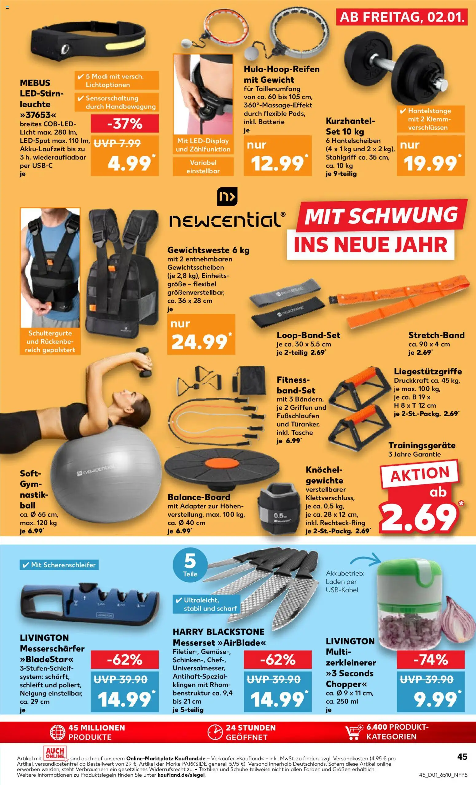 Kaufland prospekt Bremen	 – gültig ab 02.01.2026 | Seite: 45 | Produkte: Tasche, Gewicht, Batterie, Balance Board