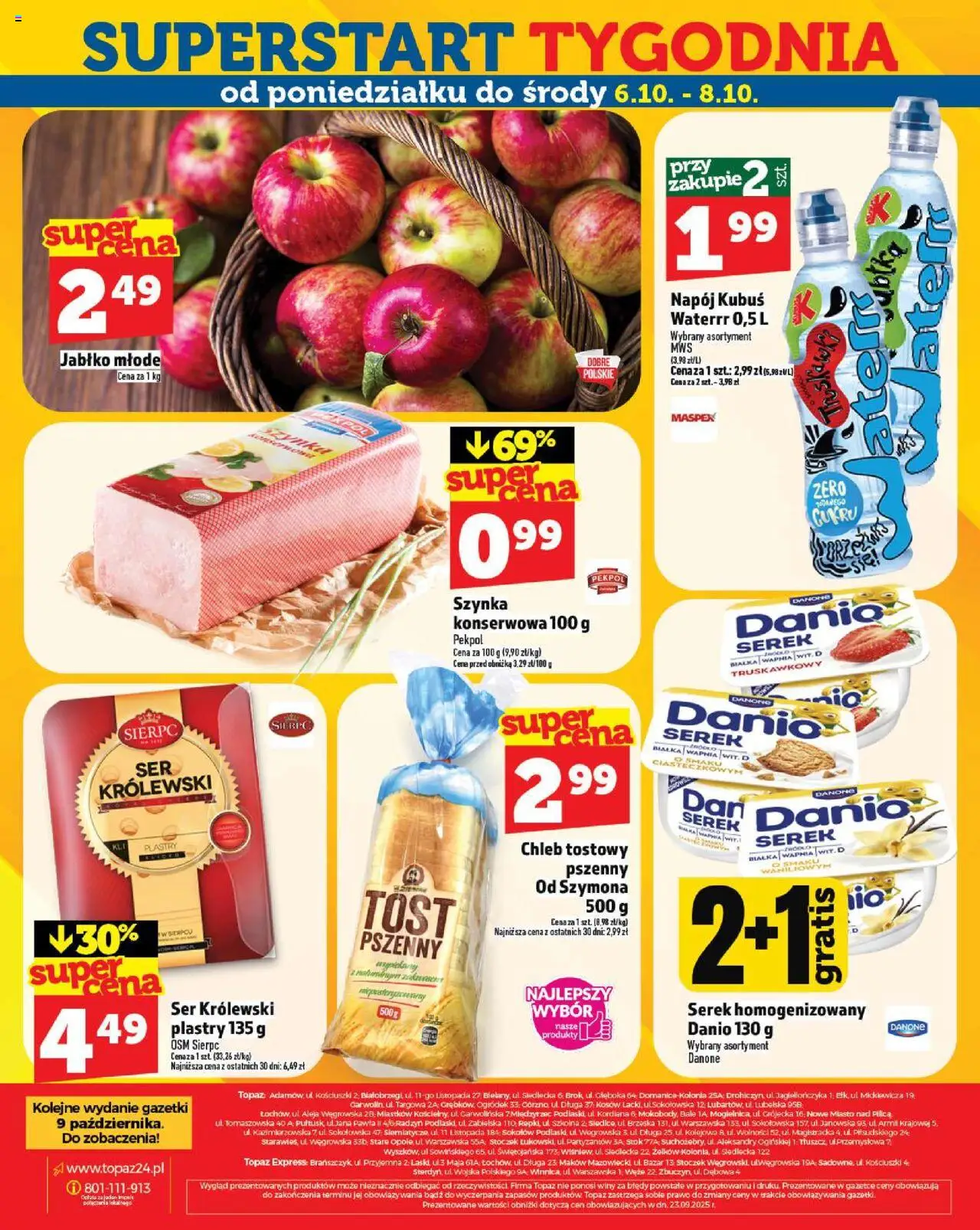 Topaz Gazetka od 02.10.2025 | Strona: 28 | Produkty: Serek homogenizowany, Serek, Szynka, Chleb