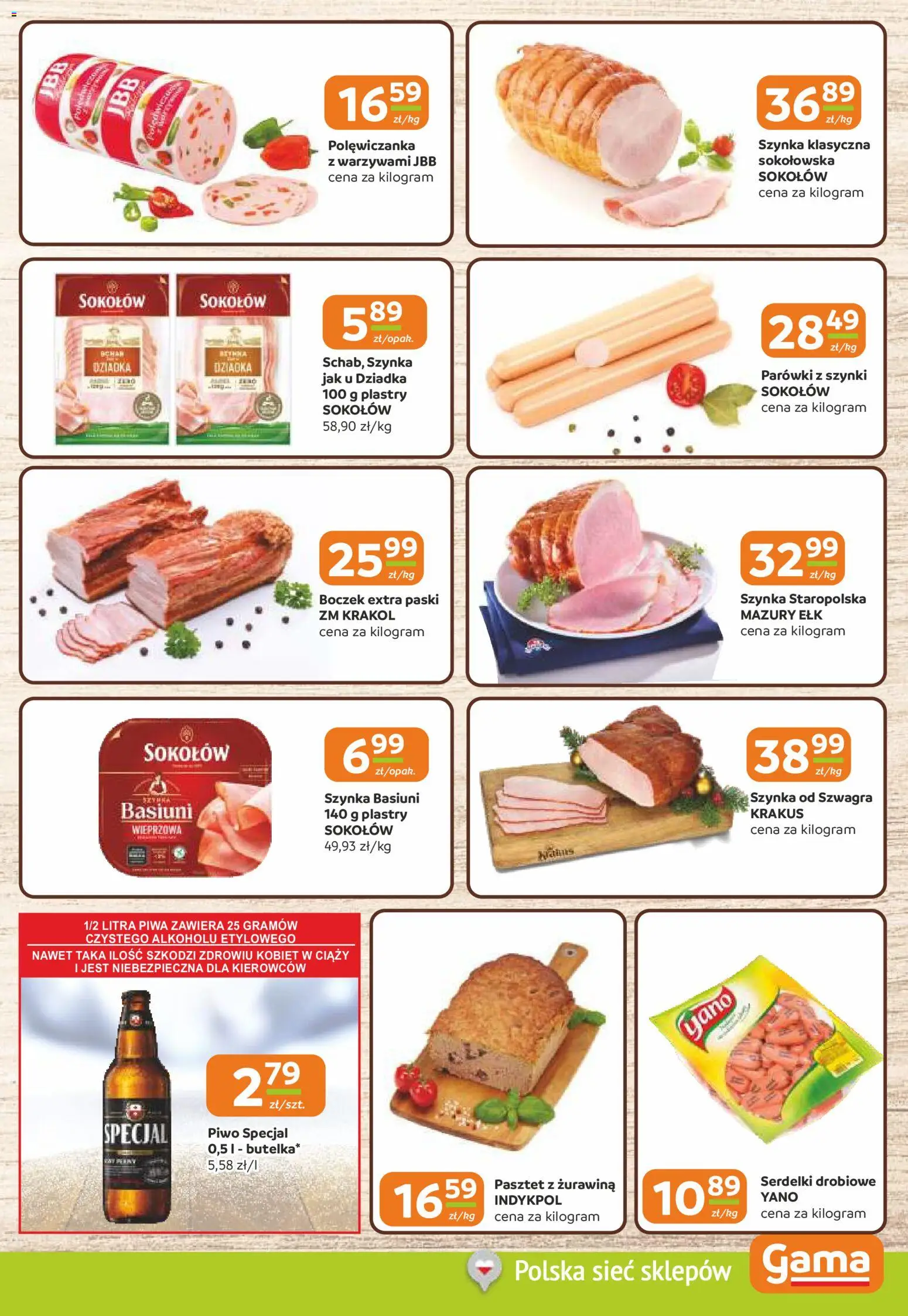 Gama Gazetka od 15.01.2026 | Strona: 3 | Produkty: Parówki z szynki, Parówki, Szynka, Piwo