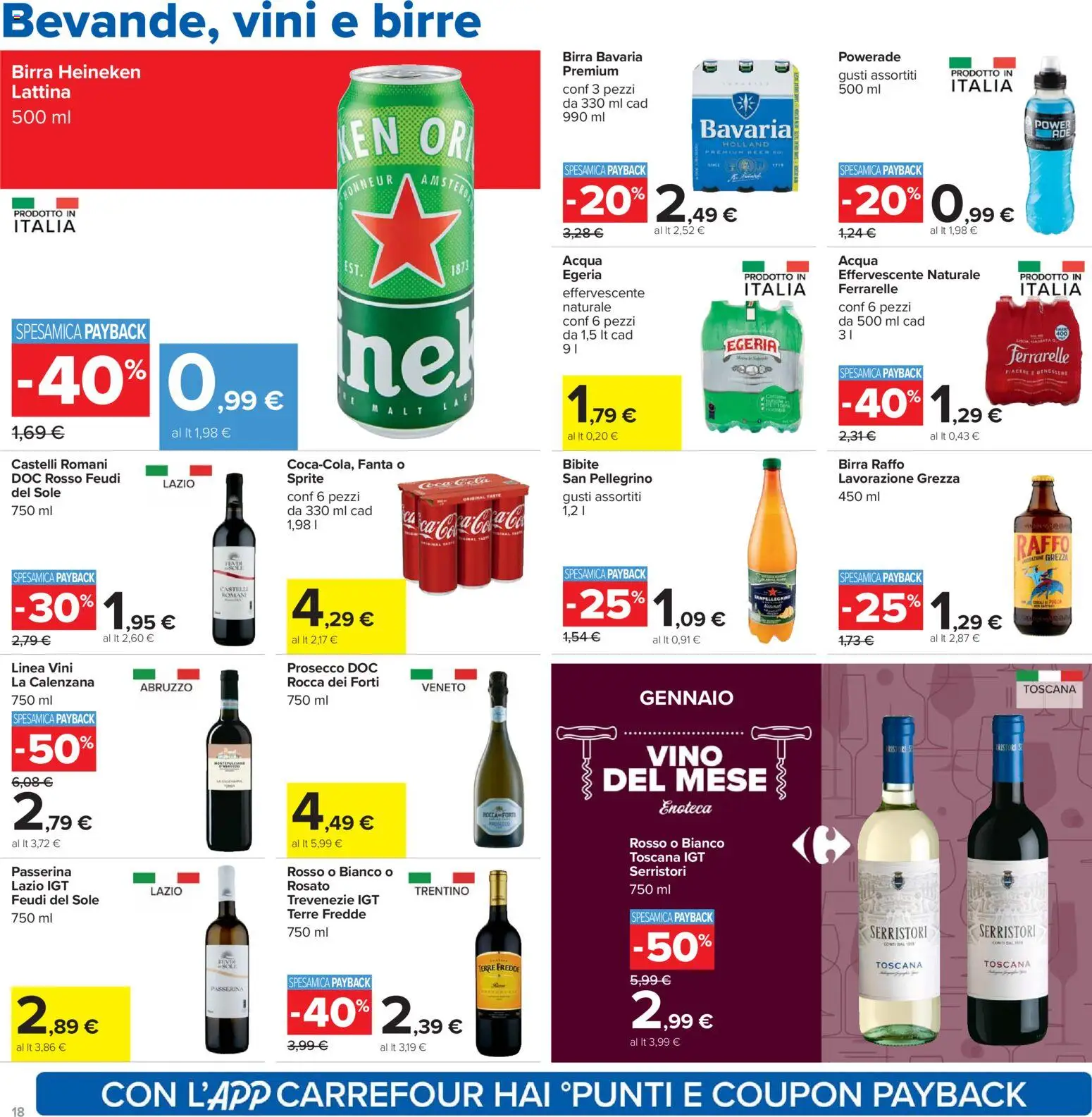 Volantino Carrefour del 02.01.2026 | Pagina: 18 | Prodotti: Birra, Vino, Bibite, Enoteca
