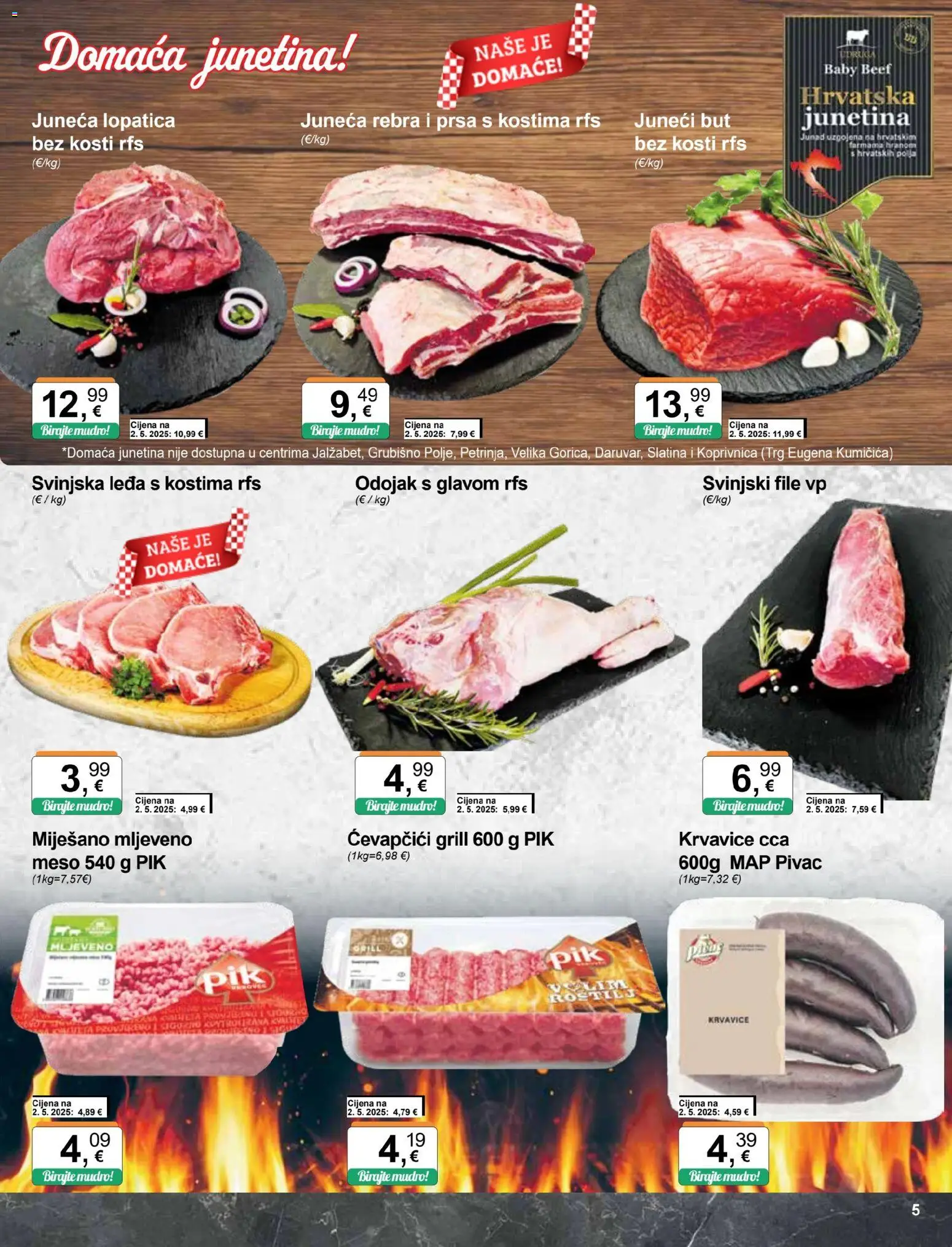 KTC katalog | vrijedi od 12.11.2025 | Stranica: 5 | Proizvodi: Juneći but, Odojak, Meso, Ćevapčići