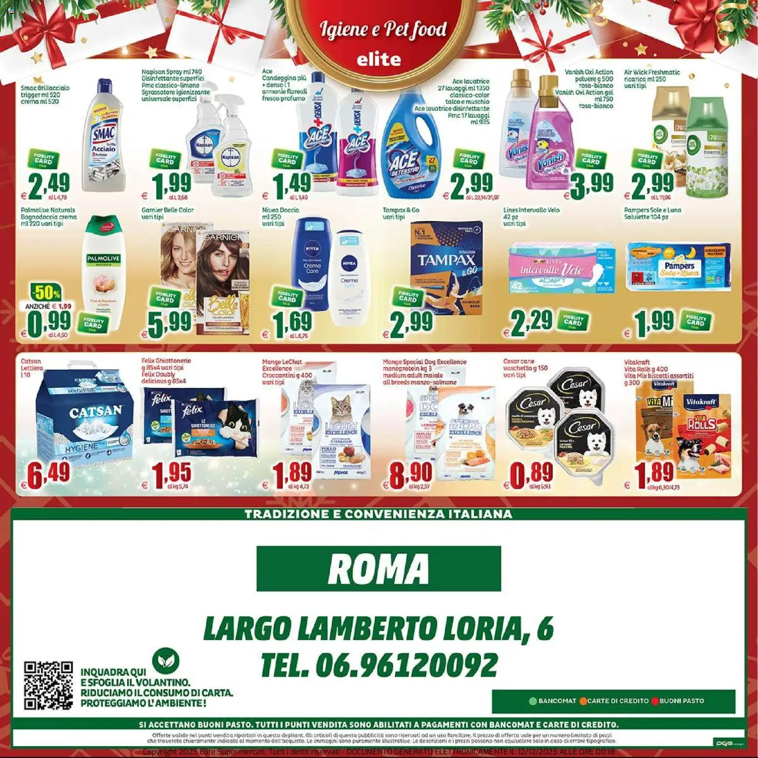 Volantino Elite Supermercati del 12.12.2025 | Pagina: 24 | Prodotti: Manzo, Biscotti, Sgrassatore, Talco