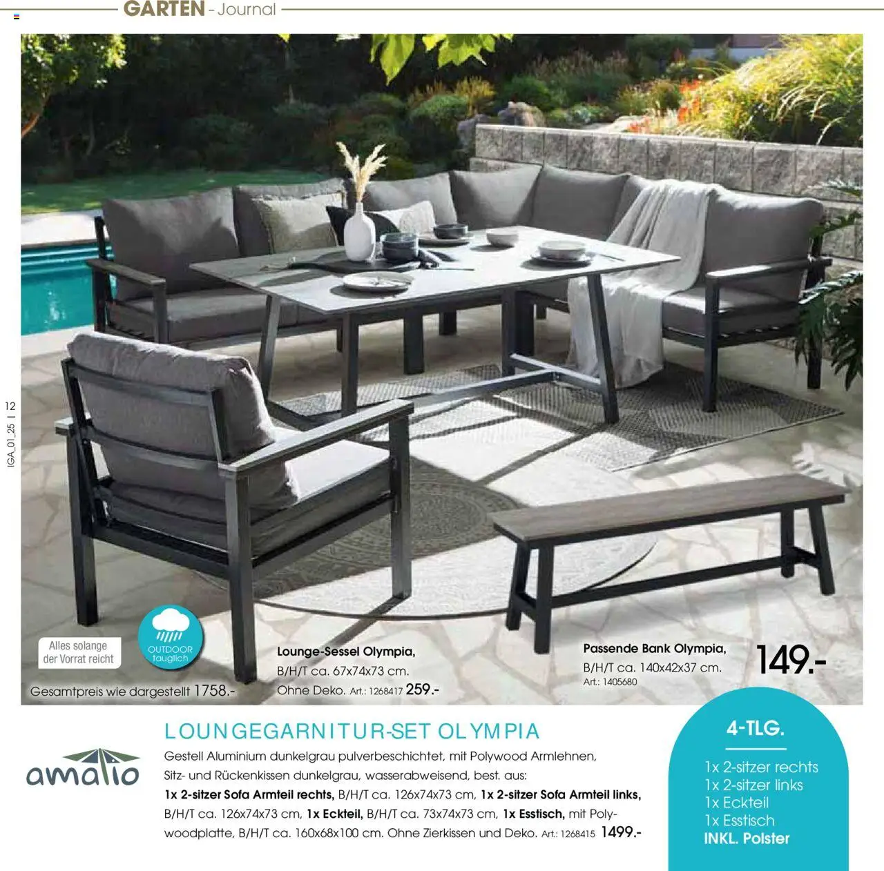 Zurbrüggen Garten Trends 2025 - gültig ab dem 18.02.2025 | Seite: 12 | Produkte: Esstisch, Sofa