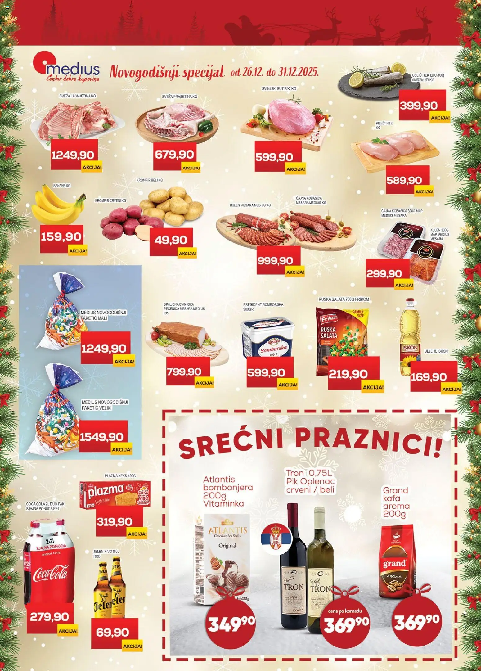 Medius katalog - važi od 26.12.2025 | Strana: 1 | Proizvode: Ruska salata, Plazma, Kulen, Oslić