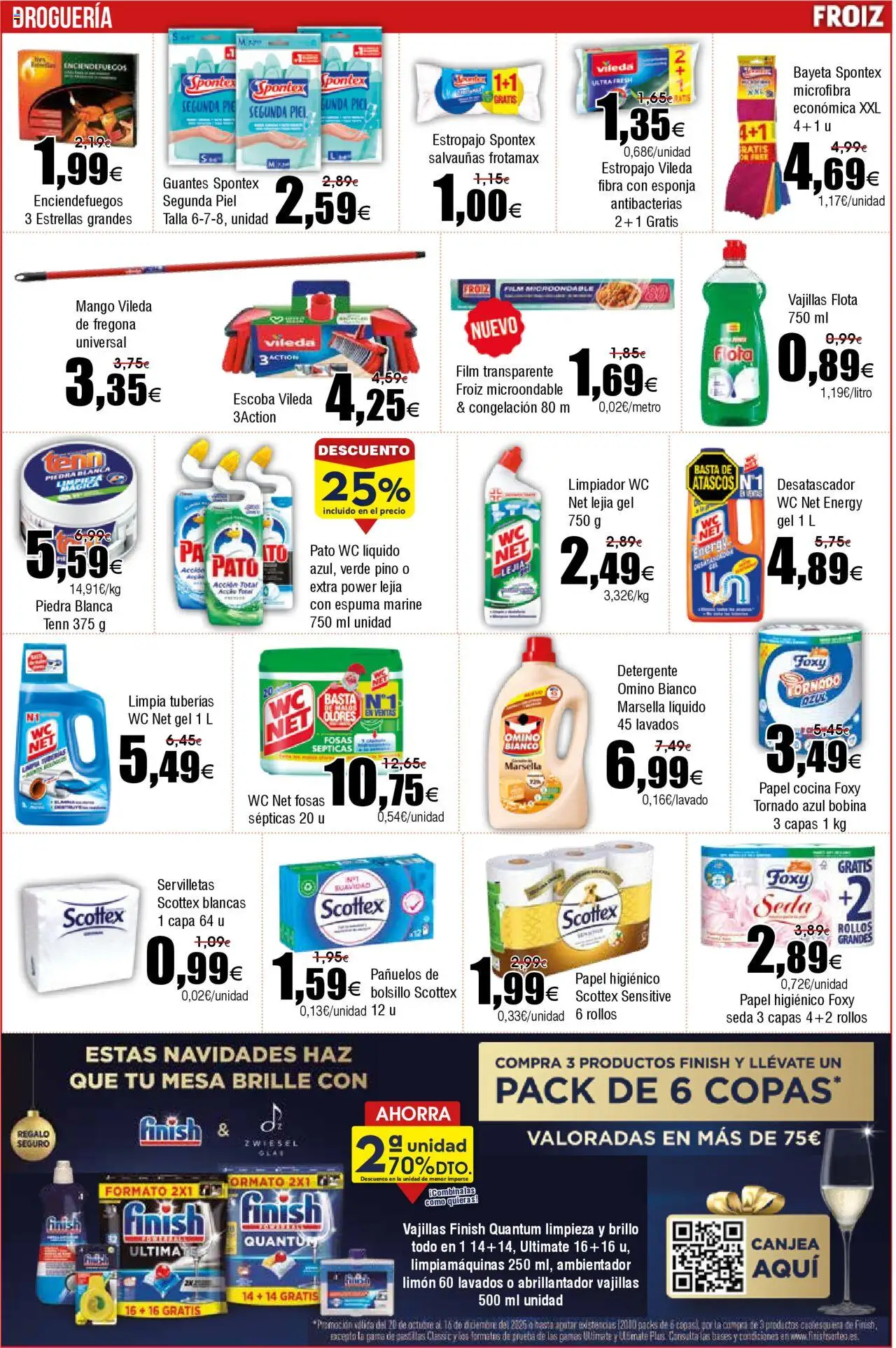 Froiz folleto │ válido desde el 21.10.2025 | Página: 18 | Productos: Esponja, Escoba, Papel higienico, Mesa