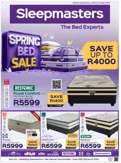 Sleepmasters specials catalogue – valid from 18.09.2025