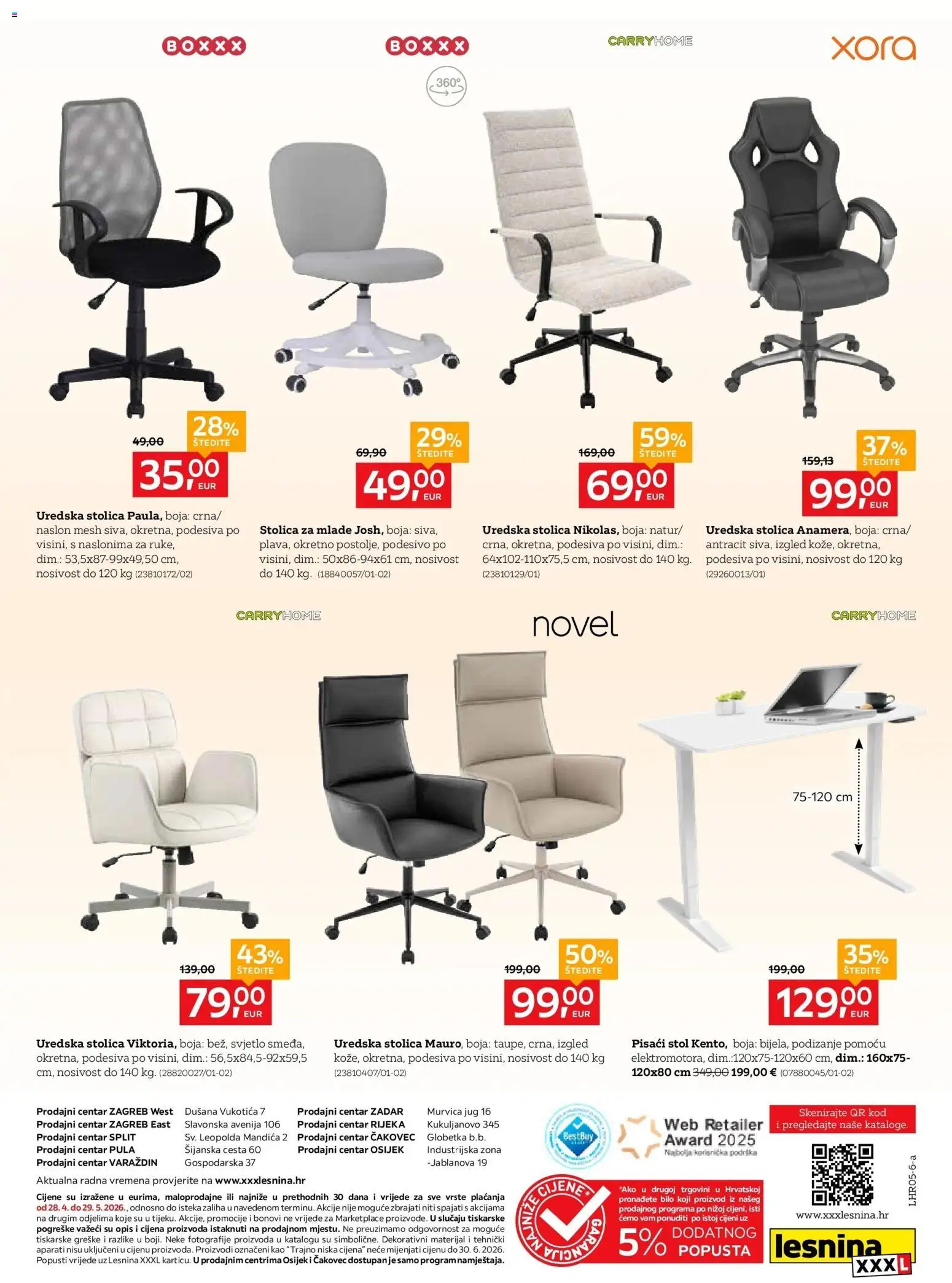 Lesnina katalog | vrijedi od 27.04.2026 | Stranica: 16 | Proizvodi: Stol, Stolica, Uredska stolica