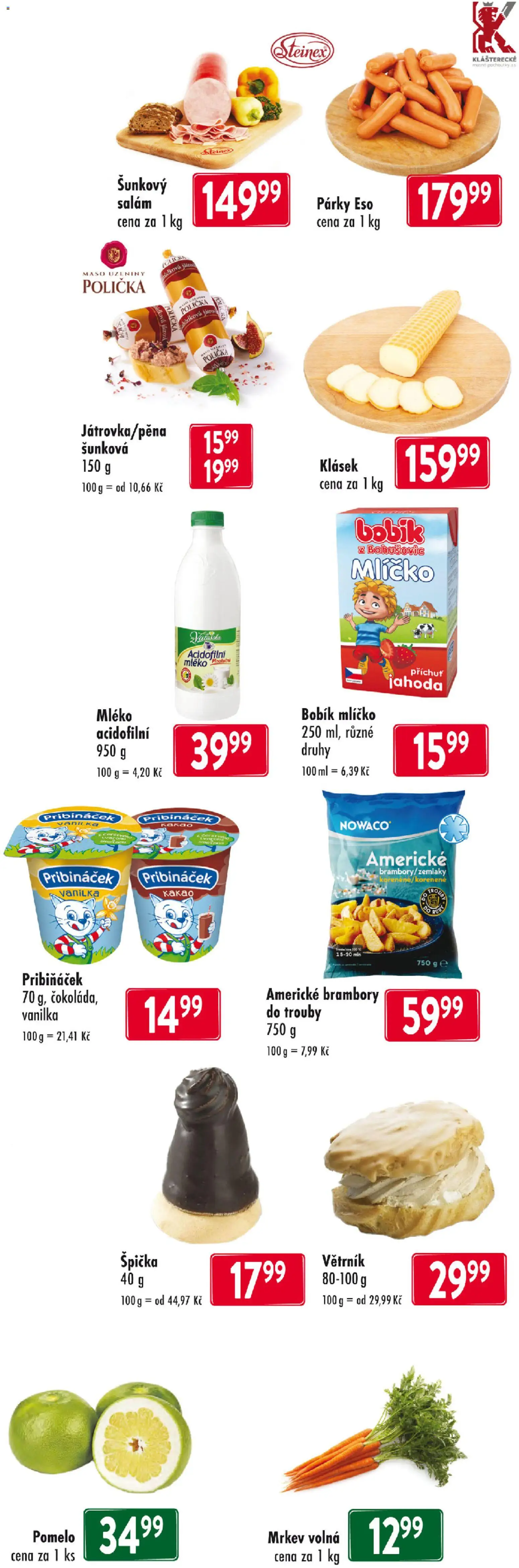 Astur & Qanto leták od 15.01.2026 | Strana: 3 | Produkty: Polička, Pomelo, Mléko, Párky