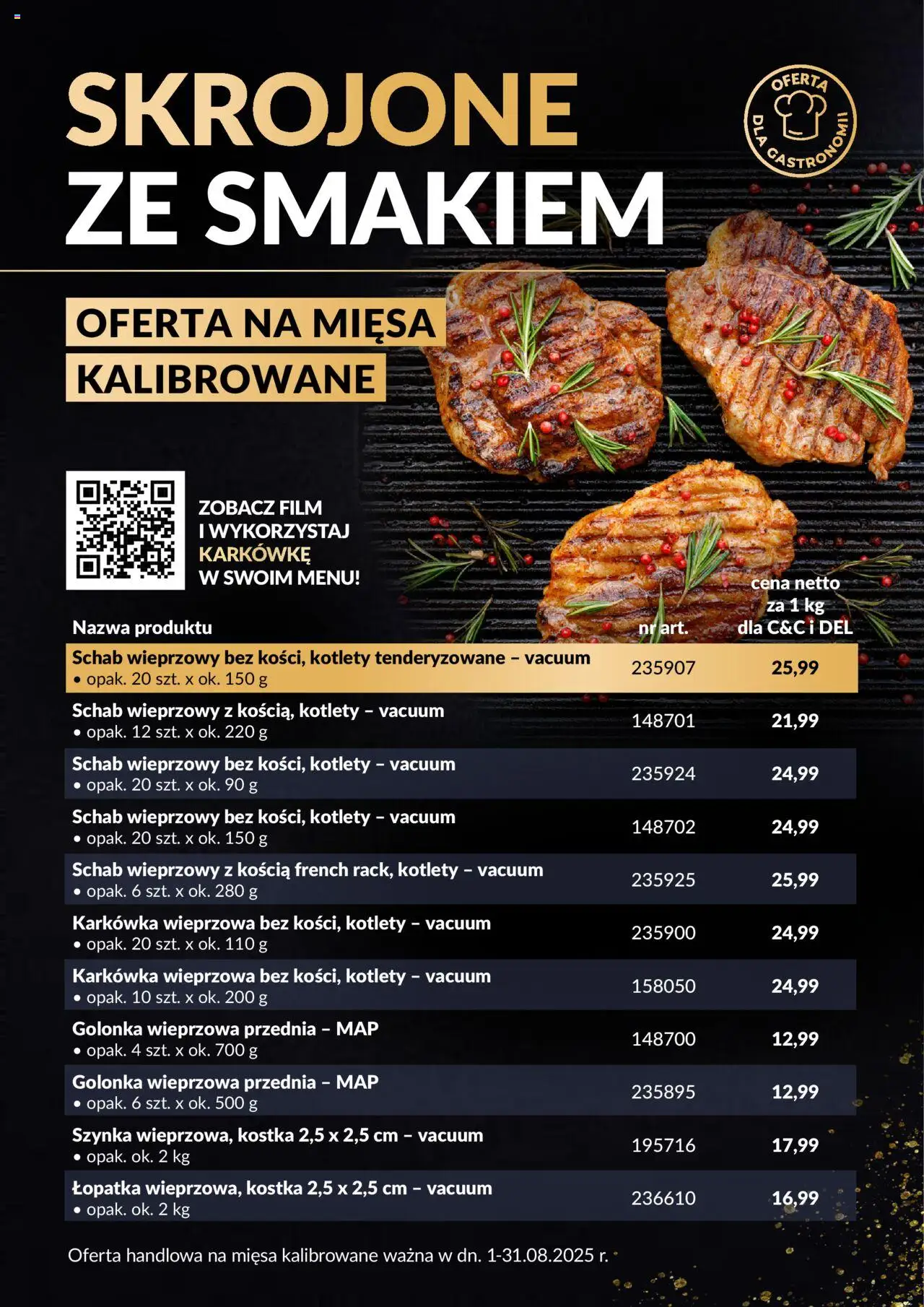 Makro Gazetka - Mięsa kalibrowane od 01.08.2025 | Strona: 1 | Produkty: Karkówka, Karkówka wieprzowa, Golonka wieprzowa, Szynka