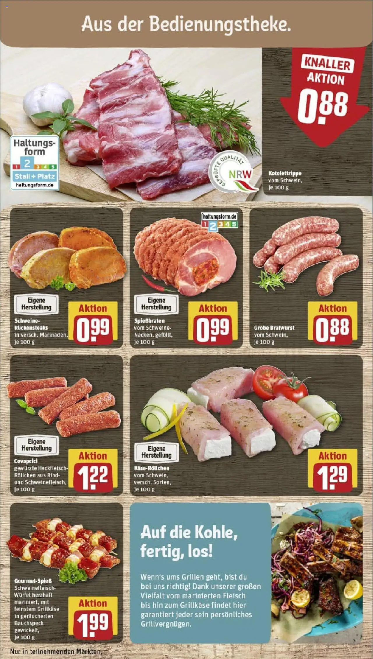 Rewe prospekt Borgentreich	 - gültig ab dem 03.08.2025 | Seite: 10 | Produkte: Bratwurst, Schweinefleisch, Fleisch, Hackfleisch